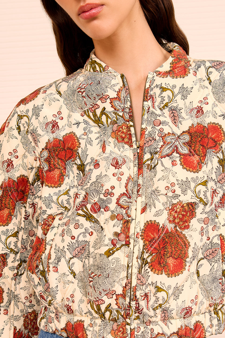 Lavinia Silk Quilted Bomber Jacket - Wintergarden