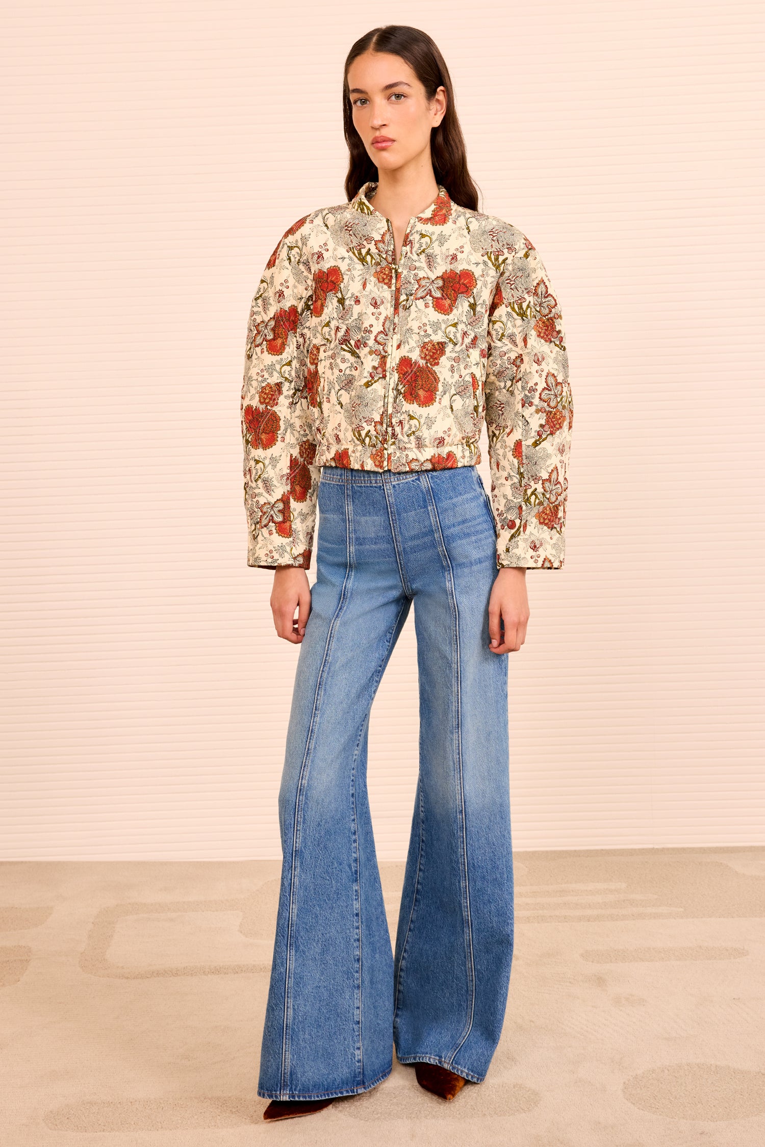 Ulla Johnson Lavinia Silk Quilted Bomber Jacket - Wintergarden