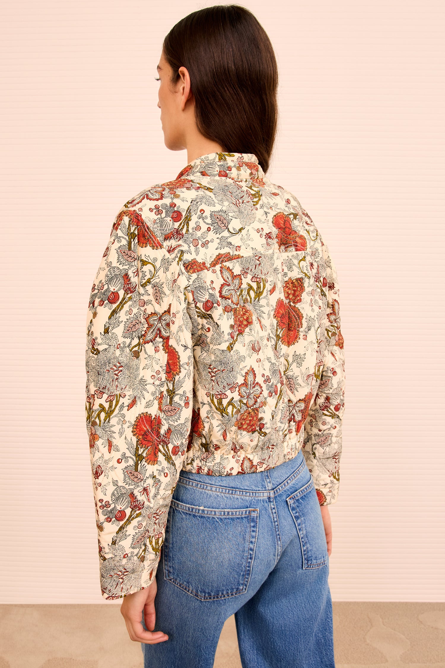 Ulla Johnson Lavinia Silk Quilted Bomber Jacket - Wintergarden