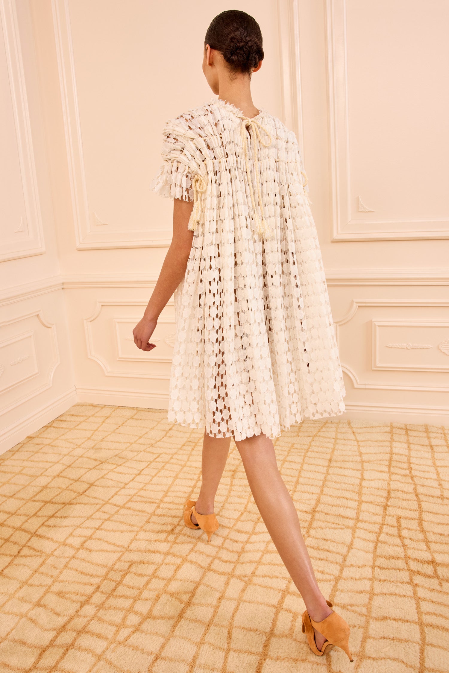 Layla Lace Mini Dress - Chalk