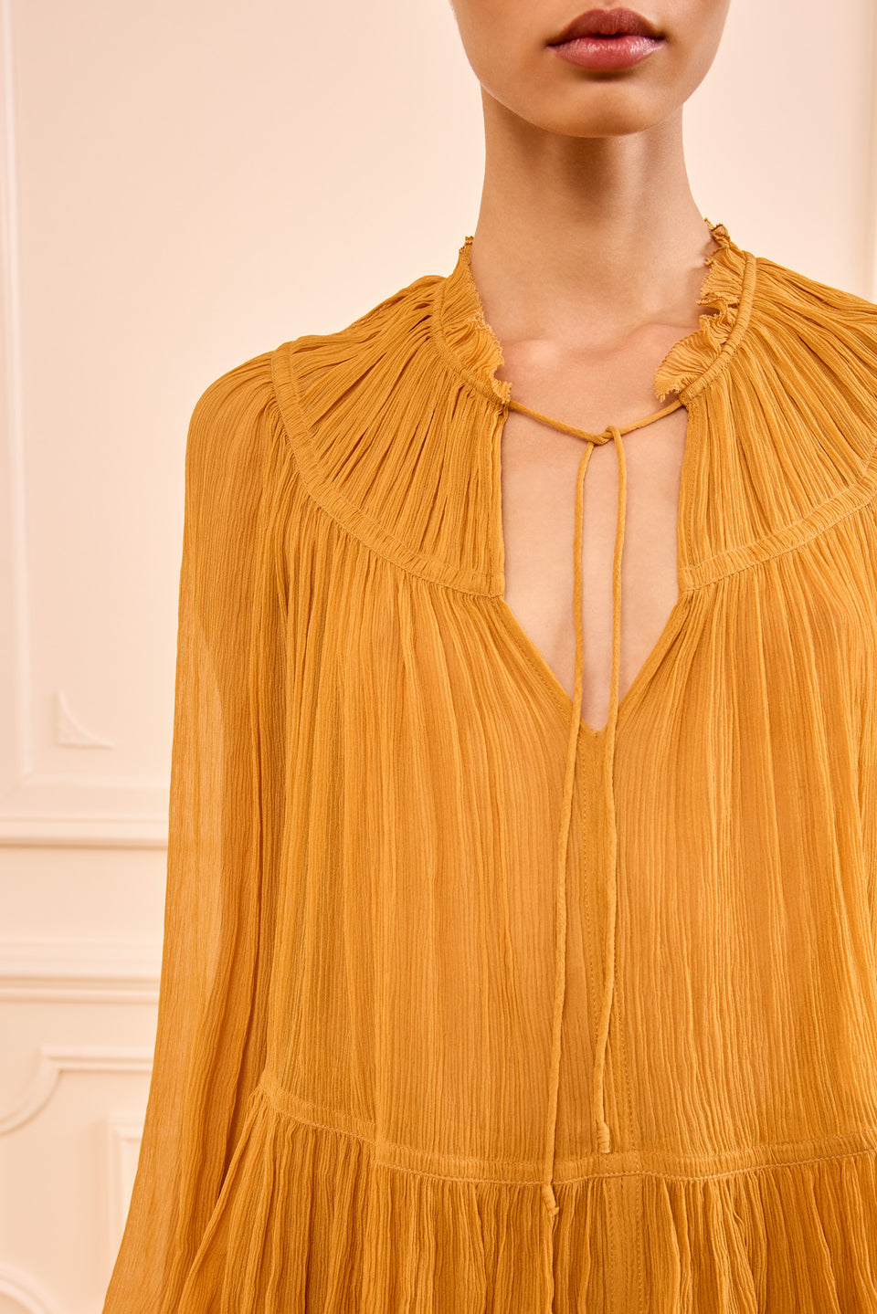 Leandra Silk Blouse - Ochre