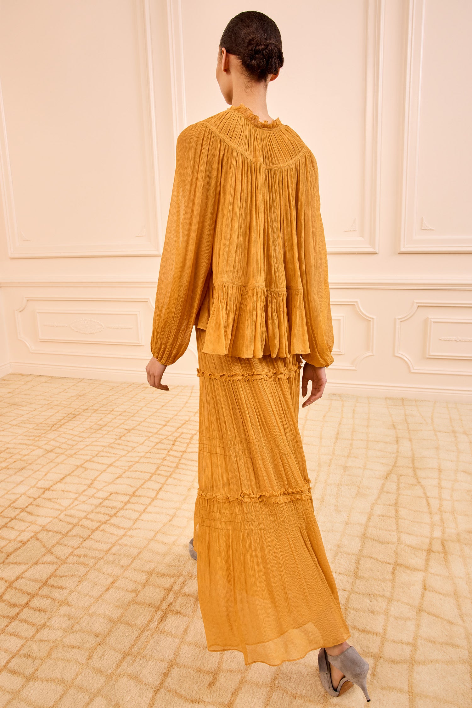 Leandra Silk Blouse - Ochre