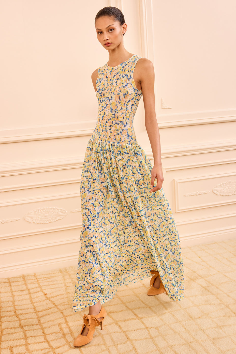 printed knitted dresses women Rose Print Knit Dress PINK / S this classic sweater dress has long cuffed sleeves Leia Knit Dress - Daffodil