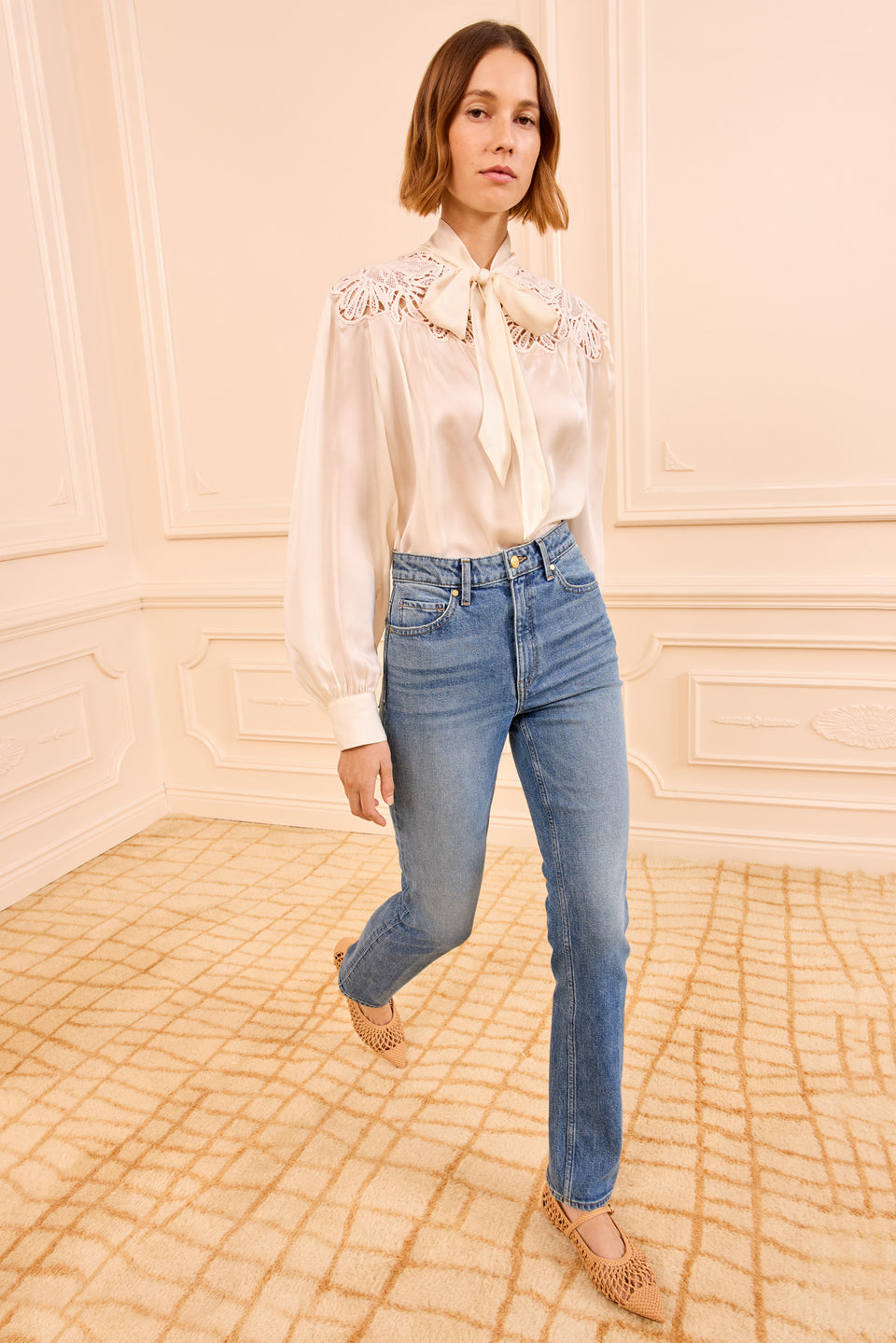 Lenora Silk Blouse - Chalk