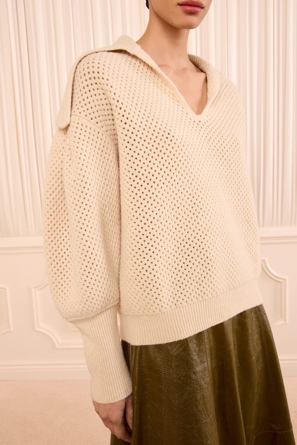 Lila Wool Knit Pullover - Cloud