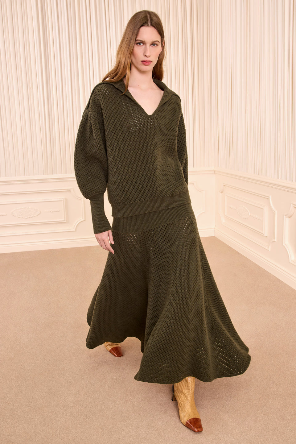 Lila Wool Knit Pullover - Militaire