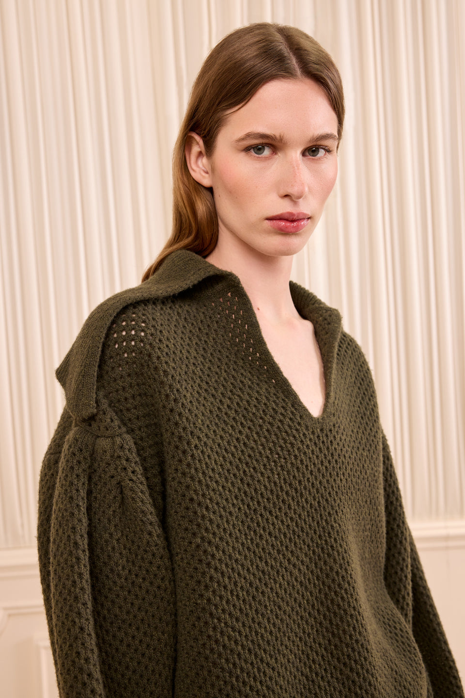 Lila Wool Knit Pullover - Militaire