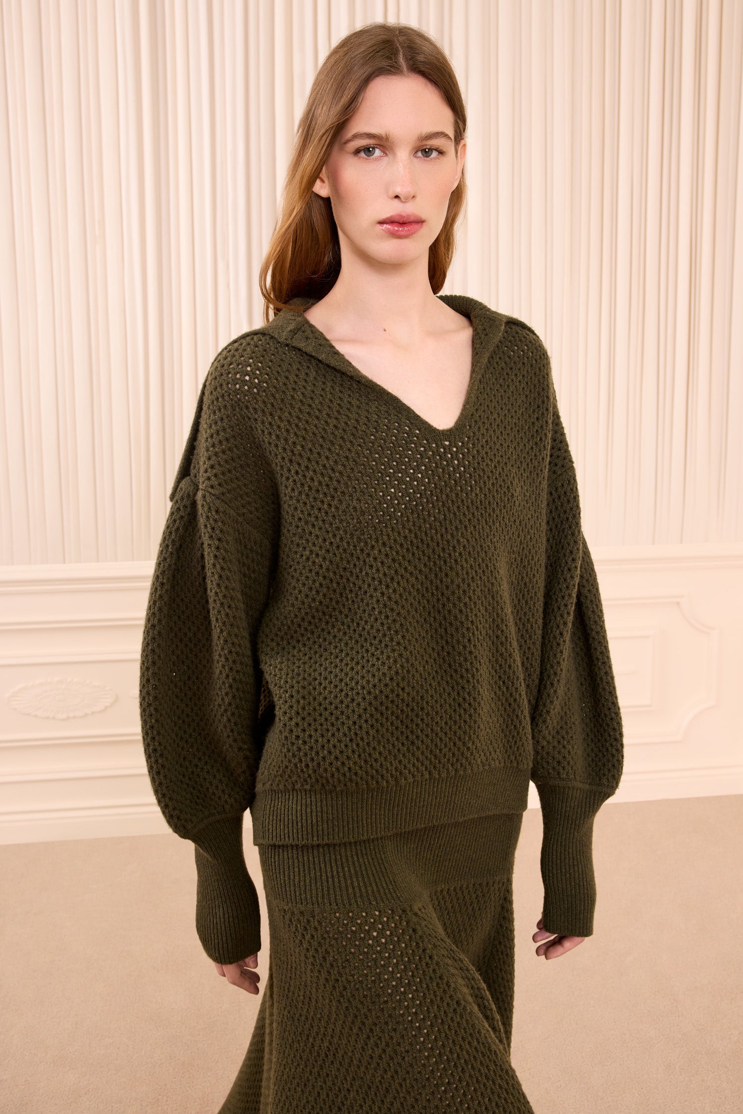 Lila Wool Knit Pullover - Militaire