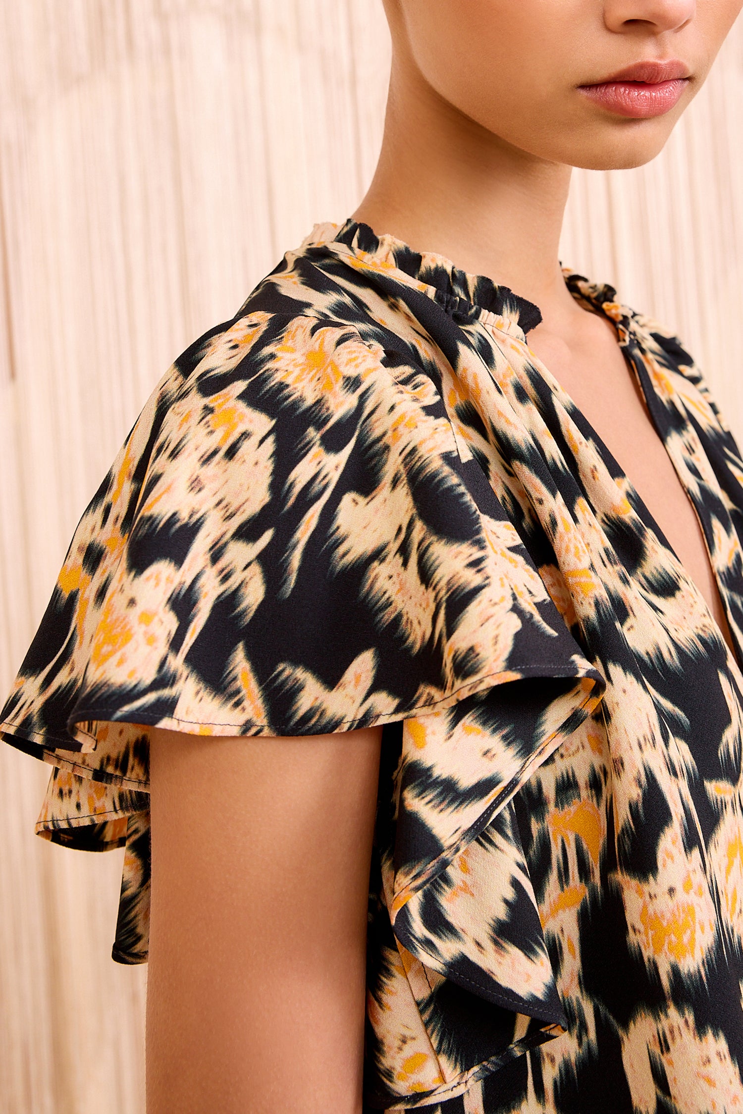 Ulla Johnson Lilo Flutter Sleeve Blouse - Tourmaline