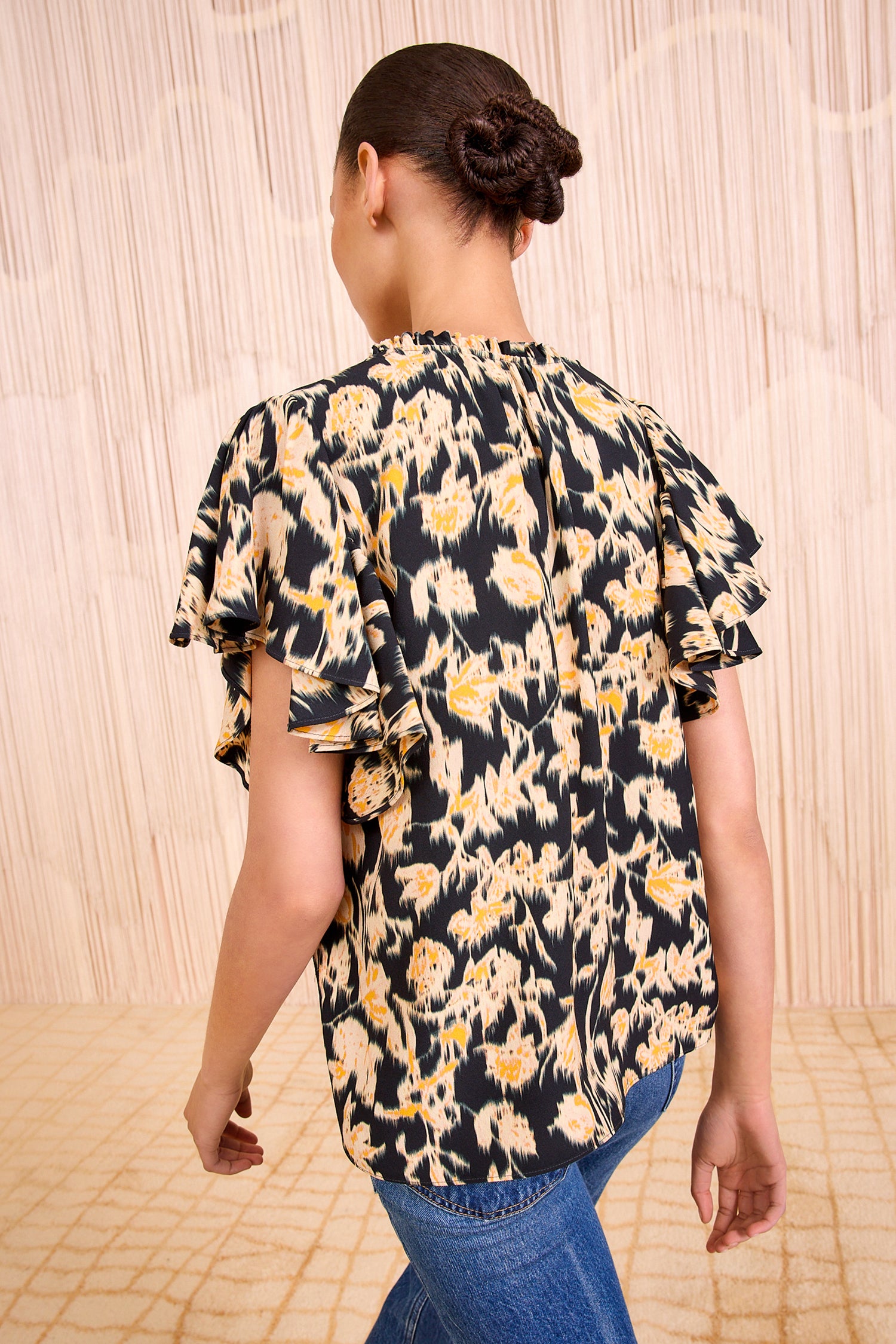 Ulla Johnson Lilo Flutter Sleeve Blouse - Tourmaline