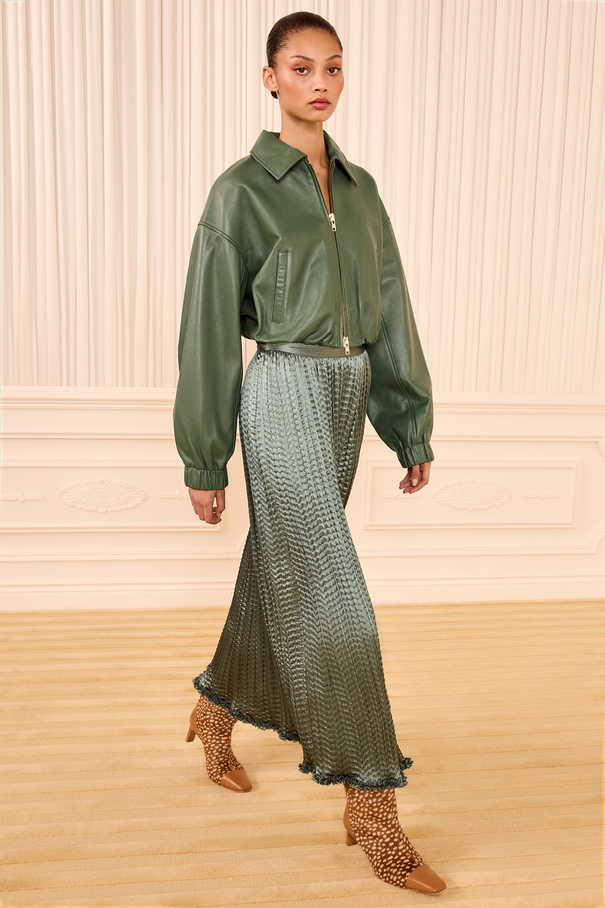 Lira Pleated Skirt - Serpentine