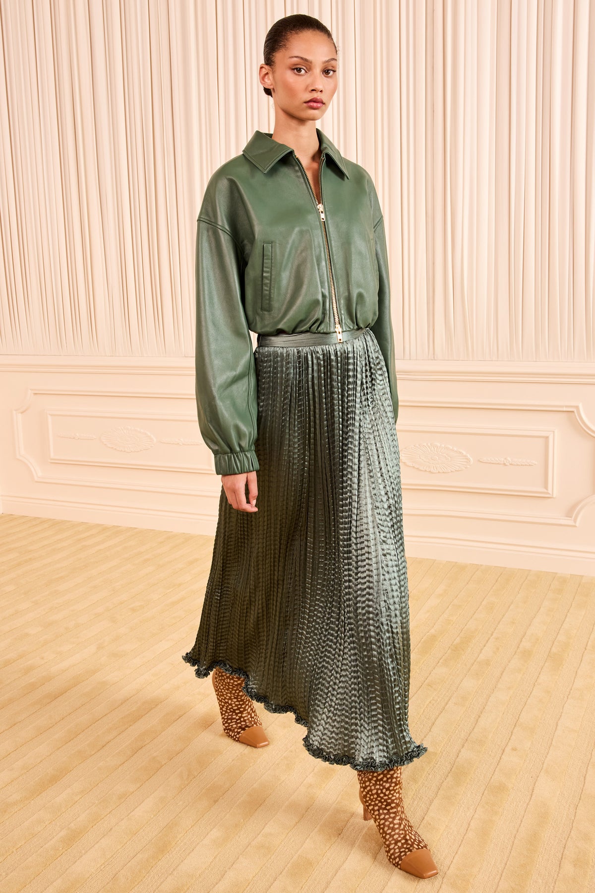 Lira Pleated Skirt - Serpentine