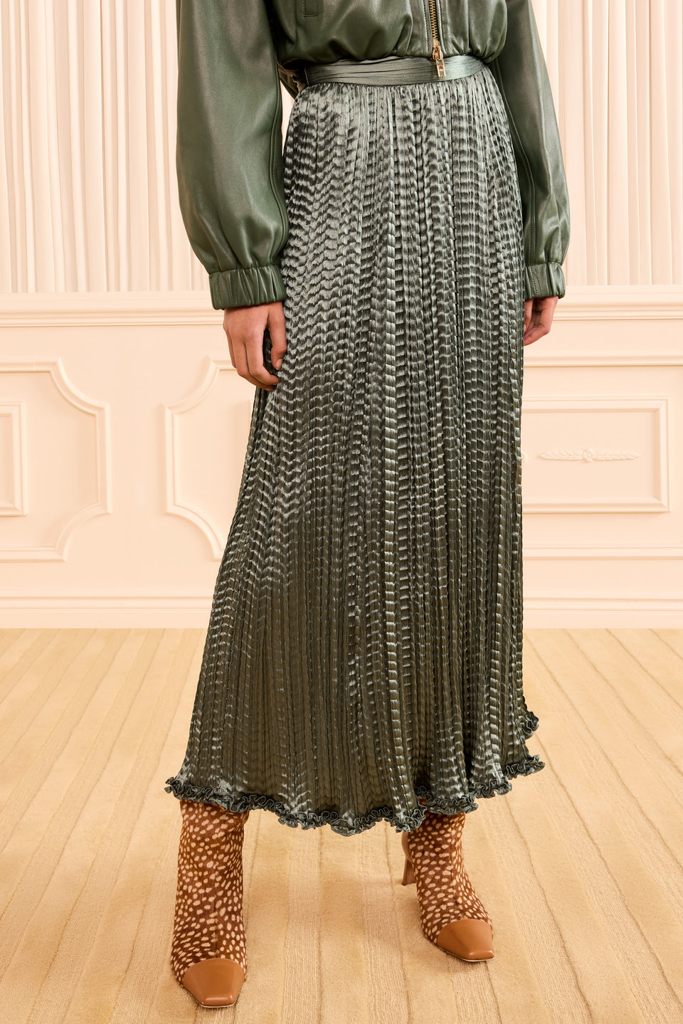 Lira Pleated Skirt - Serpentine