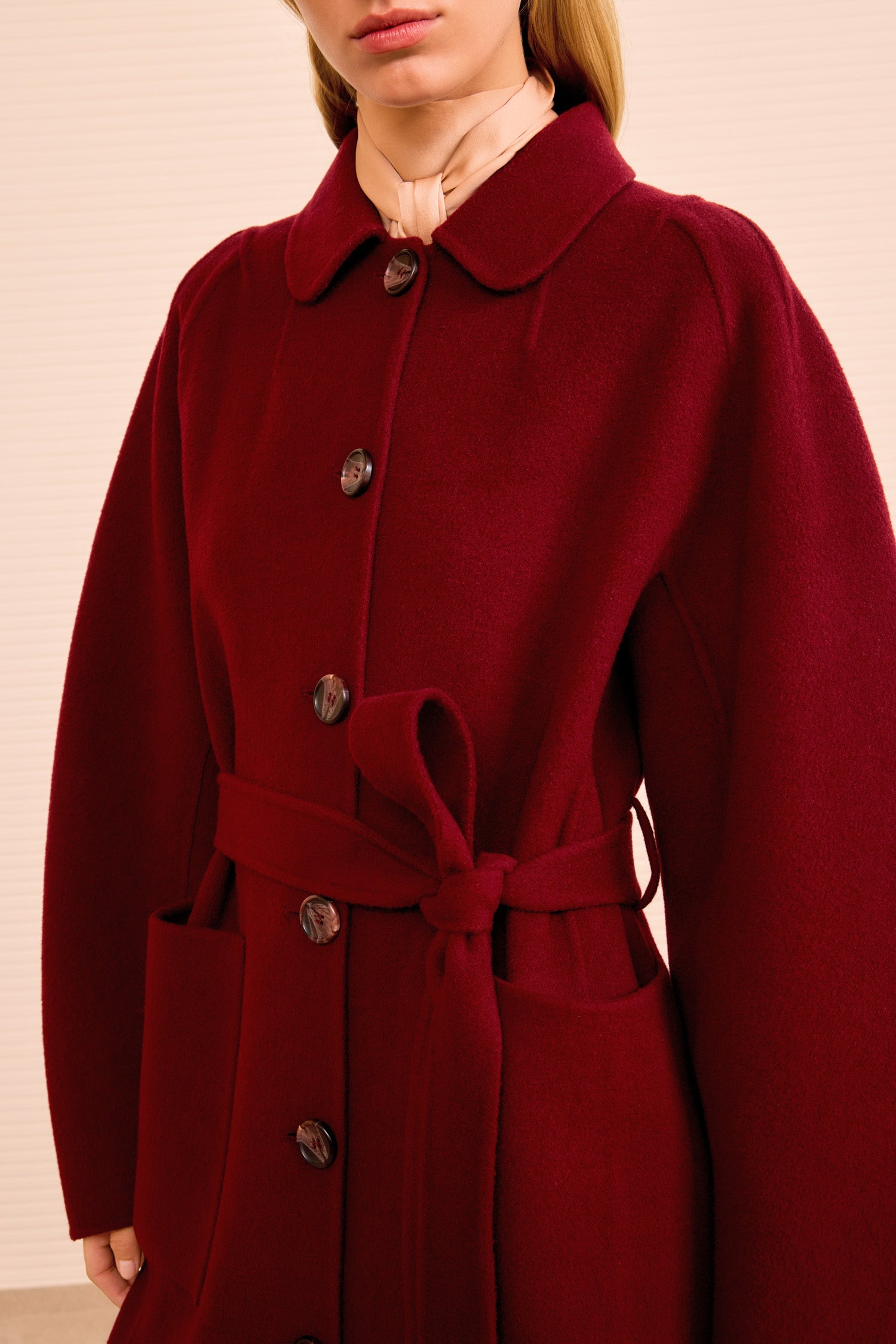 Ulla Johnson Lisbeth Long Wool Coat With Belt - Claret