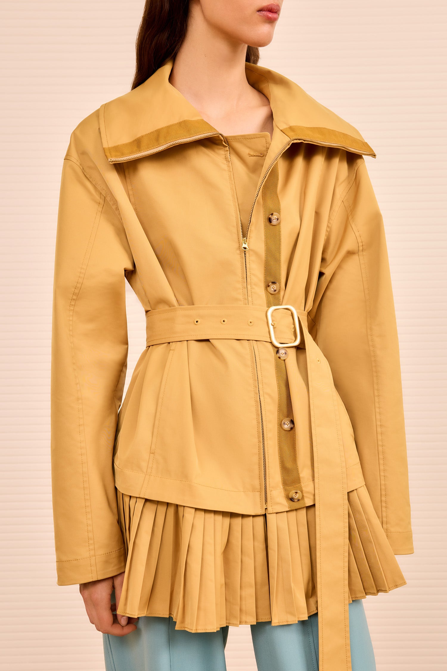 Ulla Johnson Lison Jacket w/ Pleat Detail - Almond