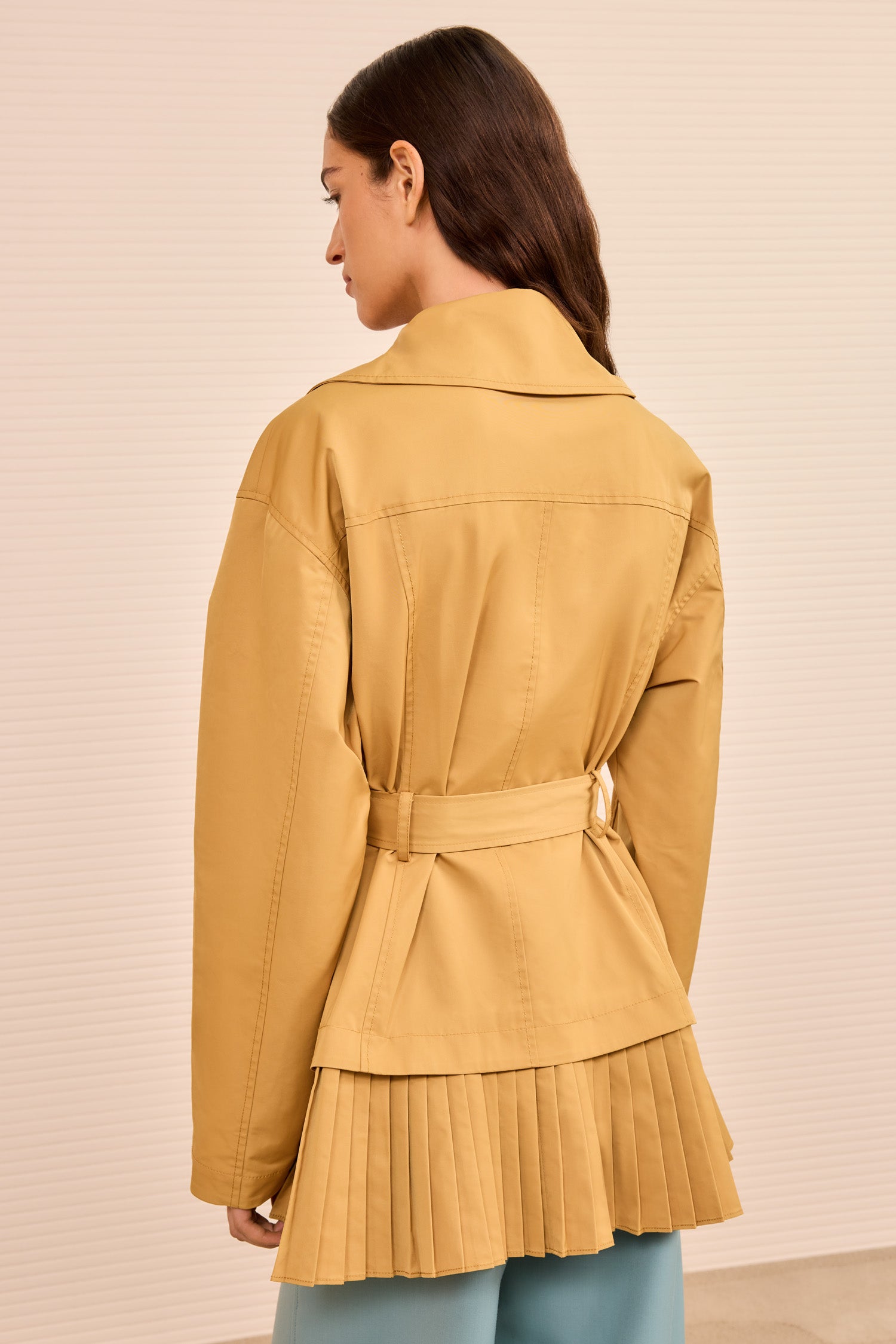 Lison Jacket w/ Pleat Detail - Almond