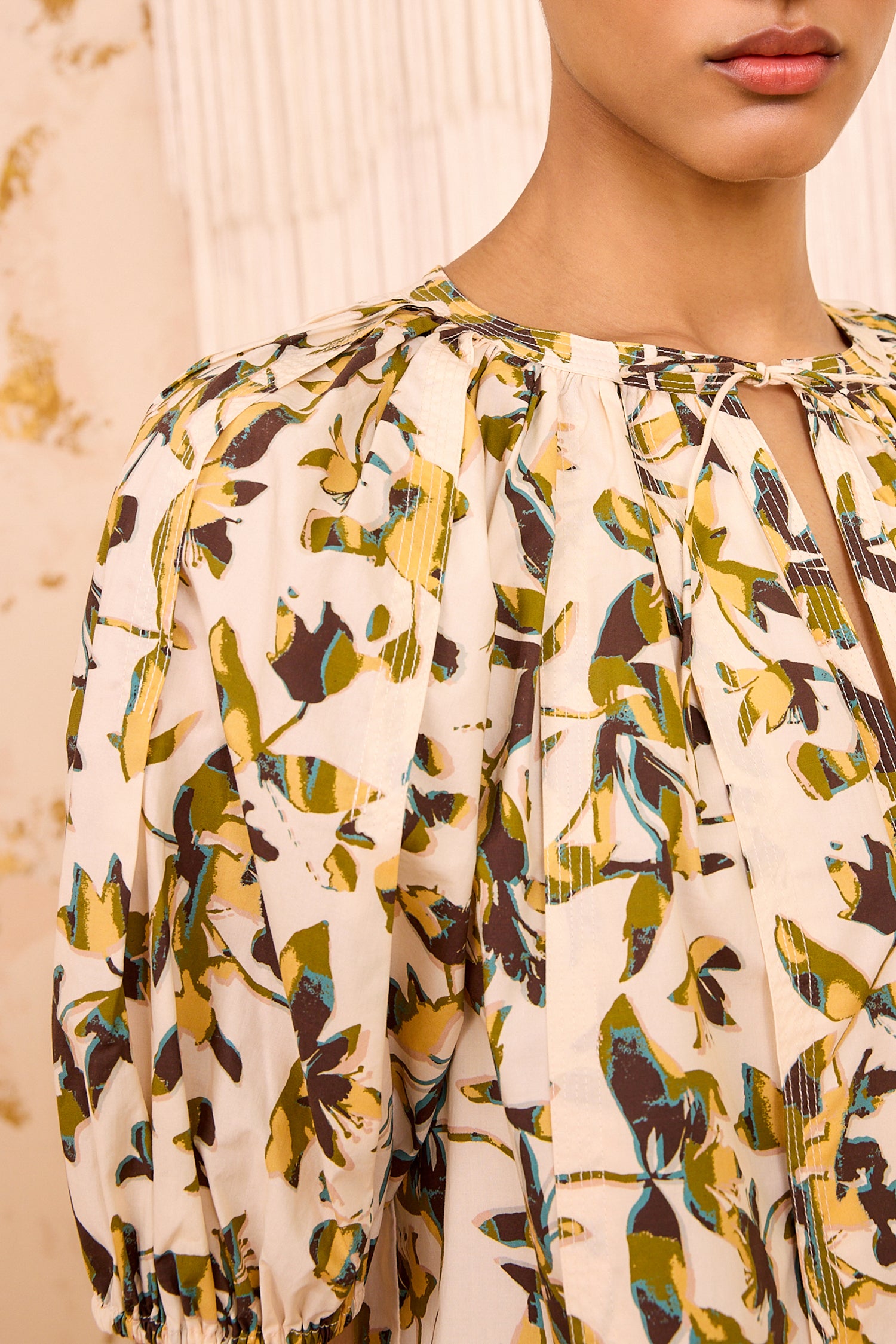 【ULLALA】Tina Short Sleeve Women's Fair Yellow ULLA JOHNSON SHORT SLEEVE TIDA MIDI DRESS