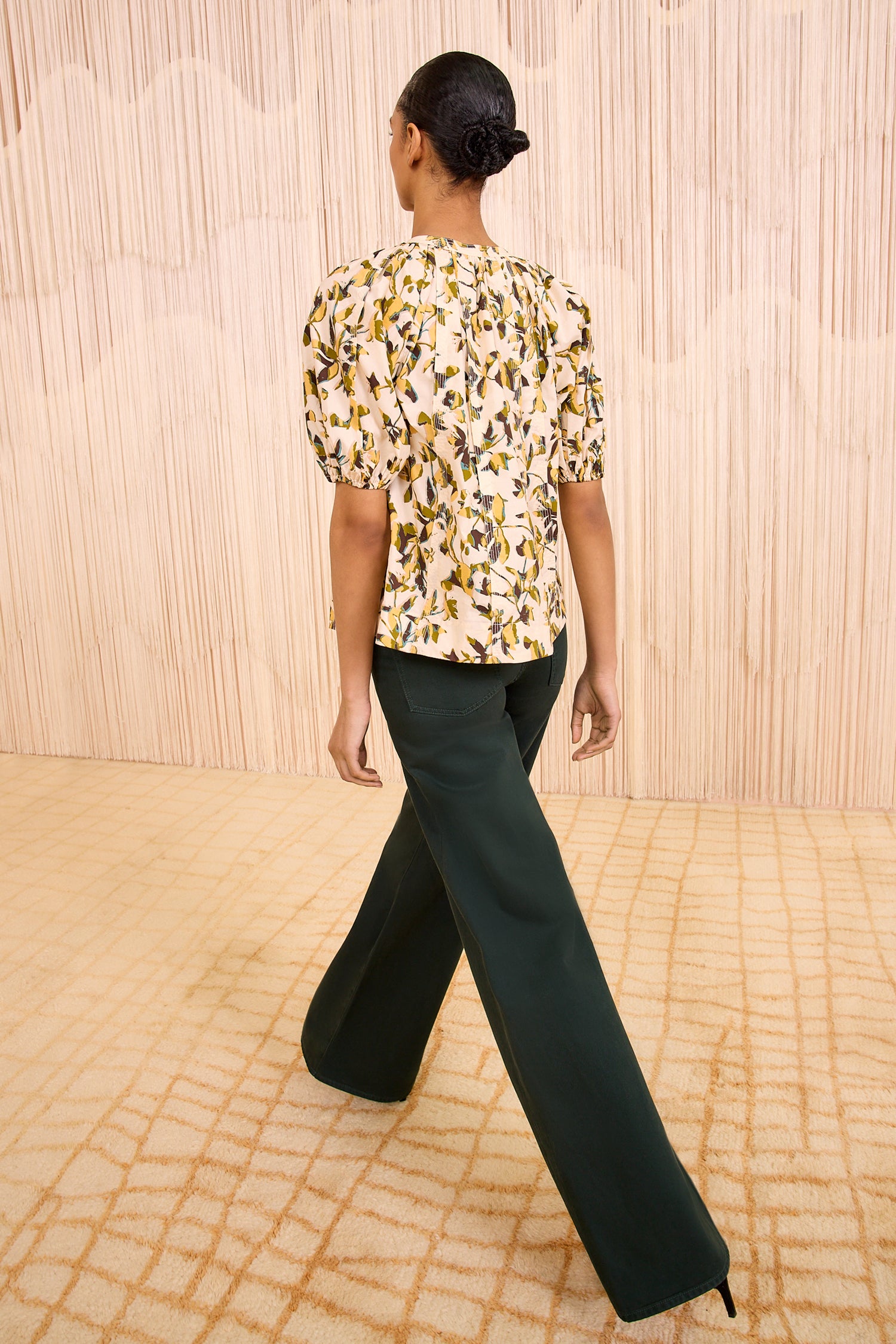【ULLALA】Anne's Brunch Short Sleeve Women's Fair Green Loli Short Sleeve Blouse - Lucent Green Floral Cotton Top