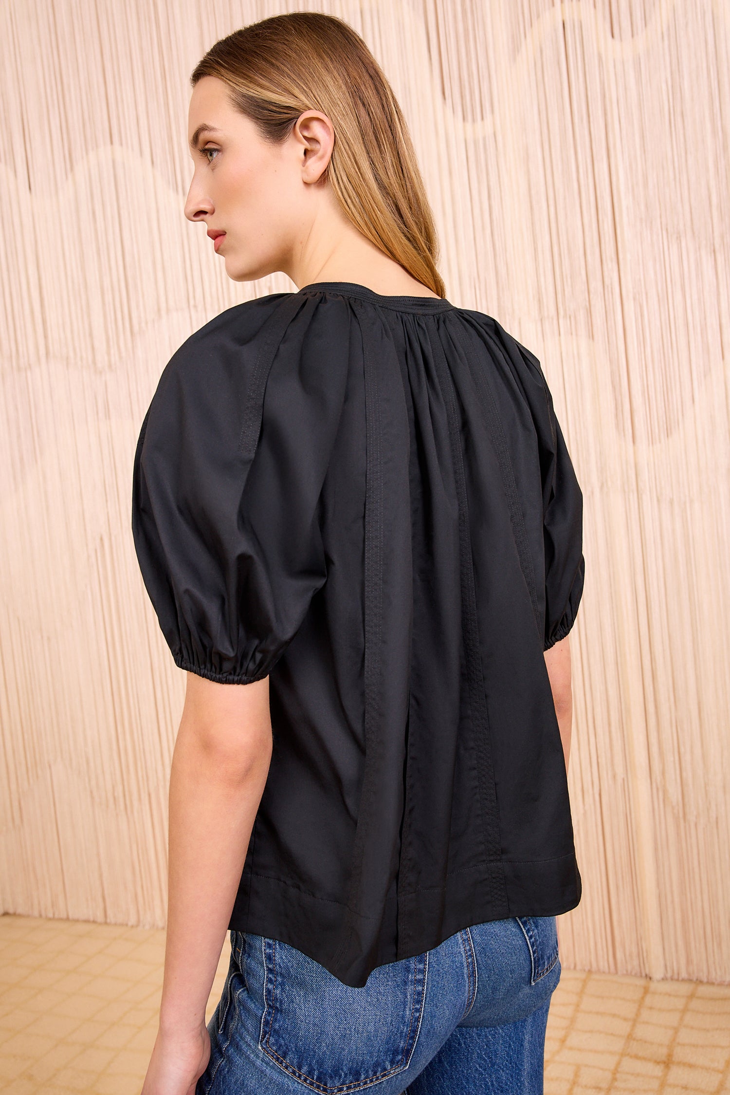 Ulla Johnson Loli Short Sleeve Blouse - Noir