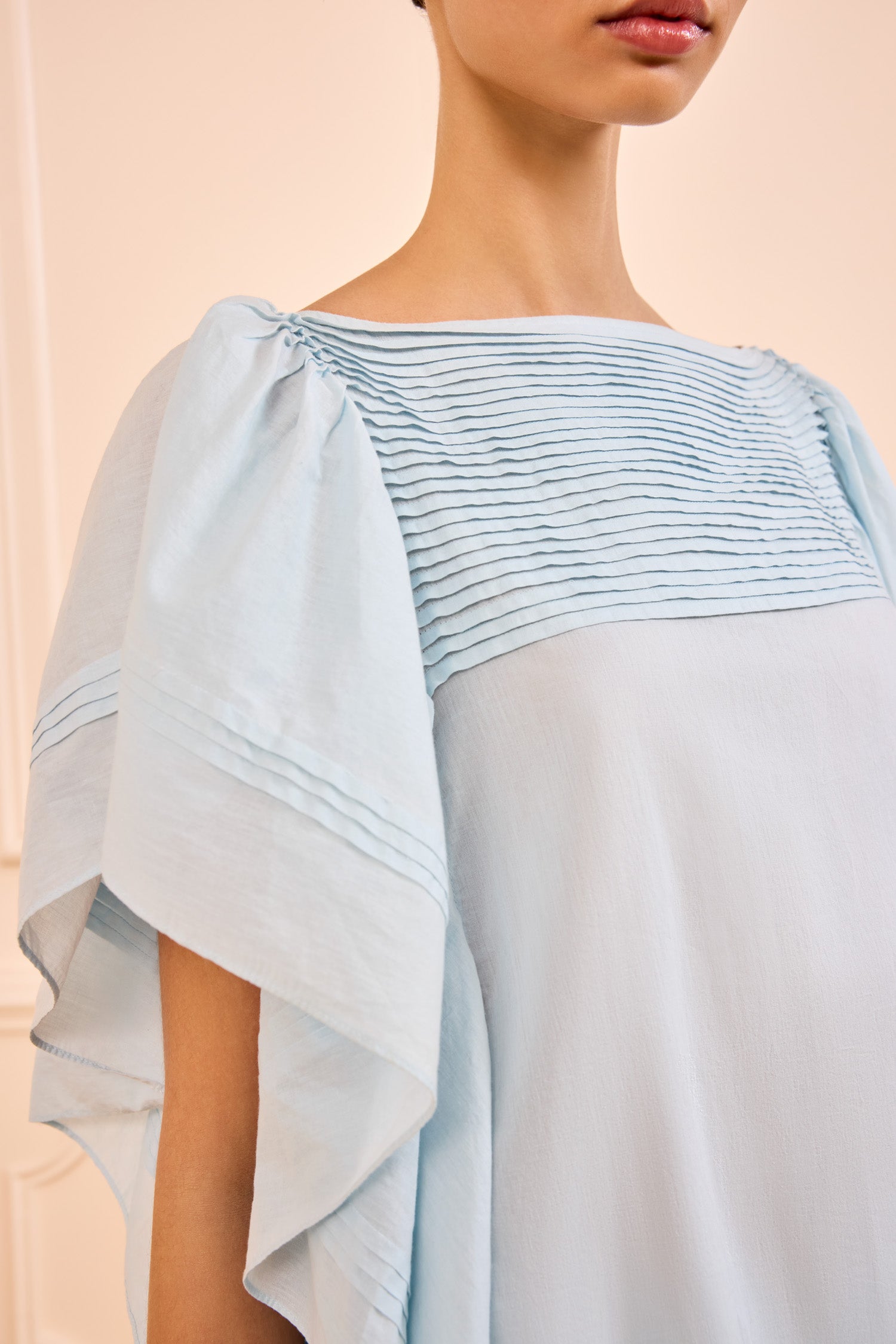 Ulla Johnson Lu Top with Flutter Sleeve - Adriatic