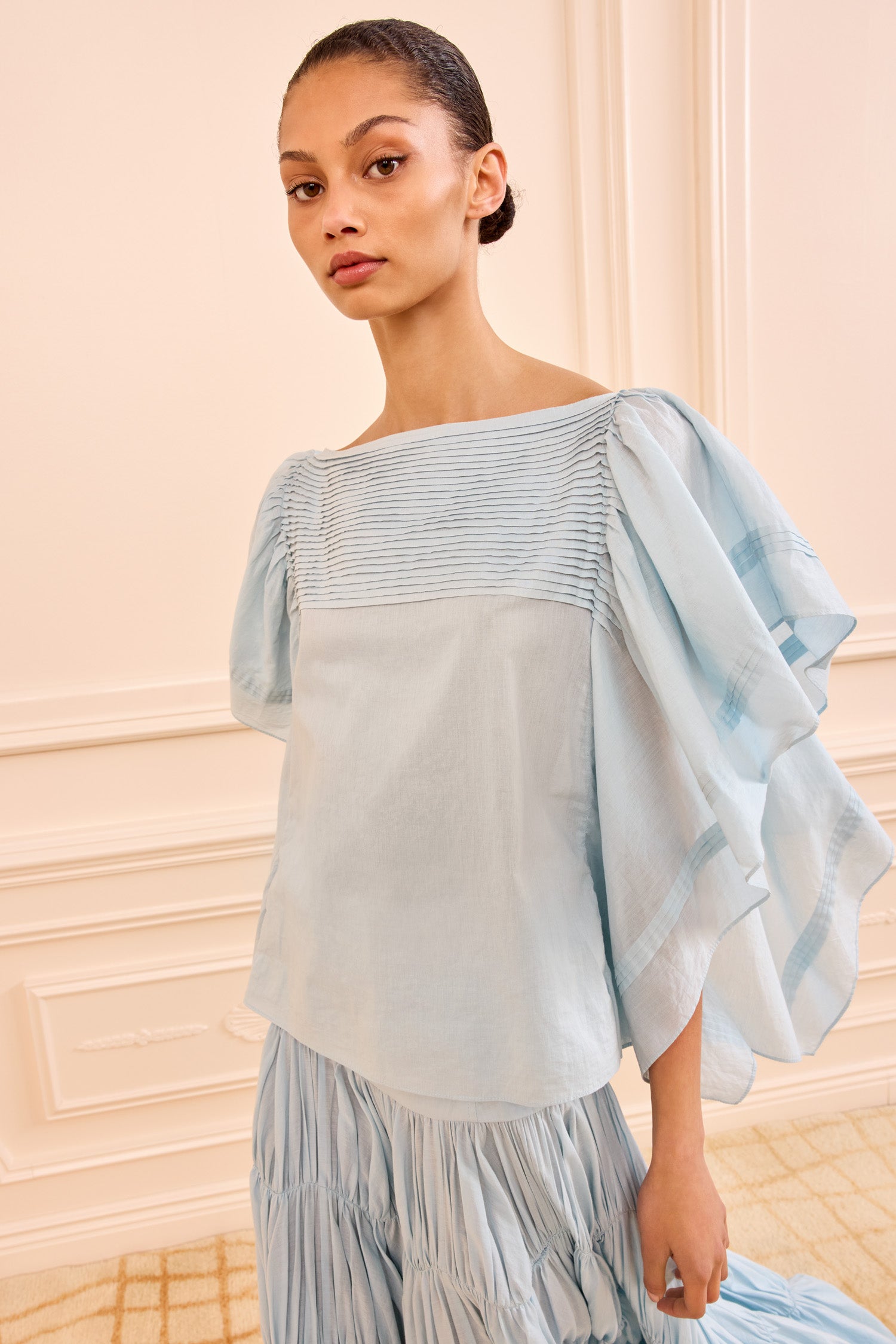Lu Top with Flutter Sleeve - Adriatic