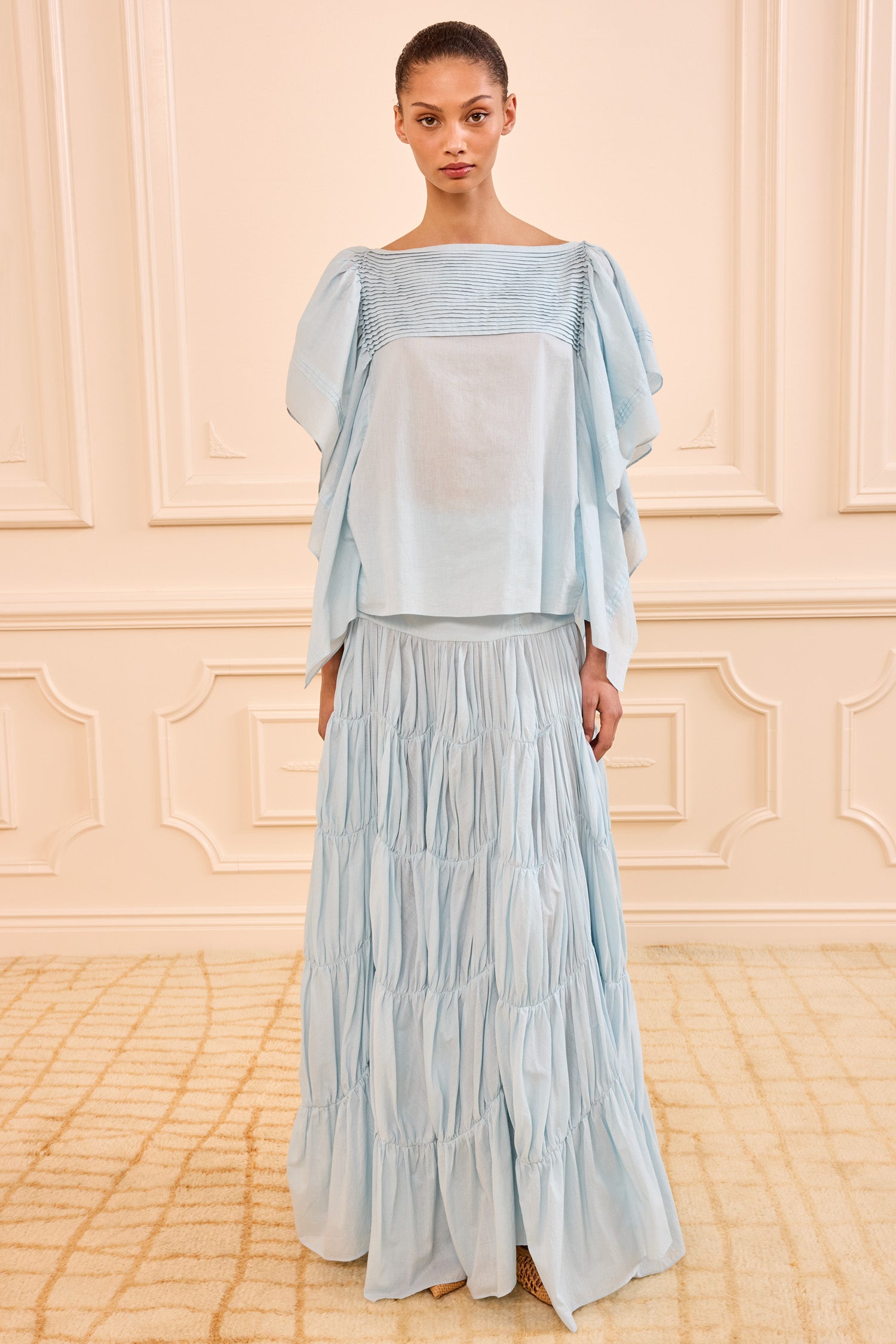 Ulla Johnson Lu Top with Flutter Sleeve - Adriatic