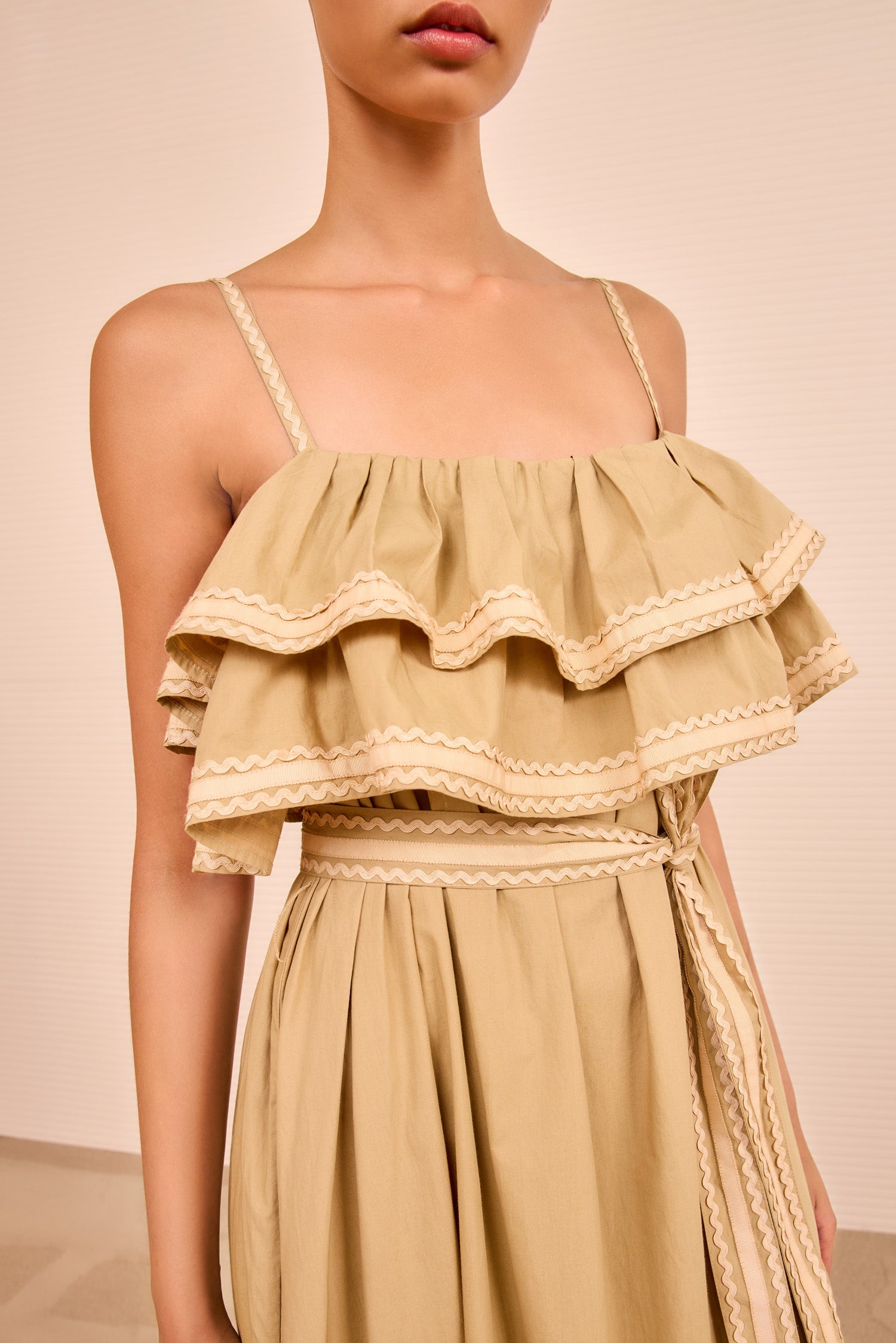 Lucian Waist Tie Long Dress - Sand - Ulla Johnson