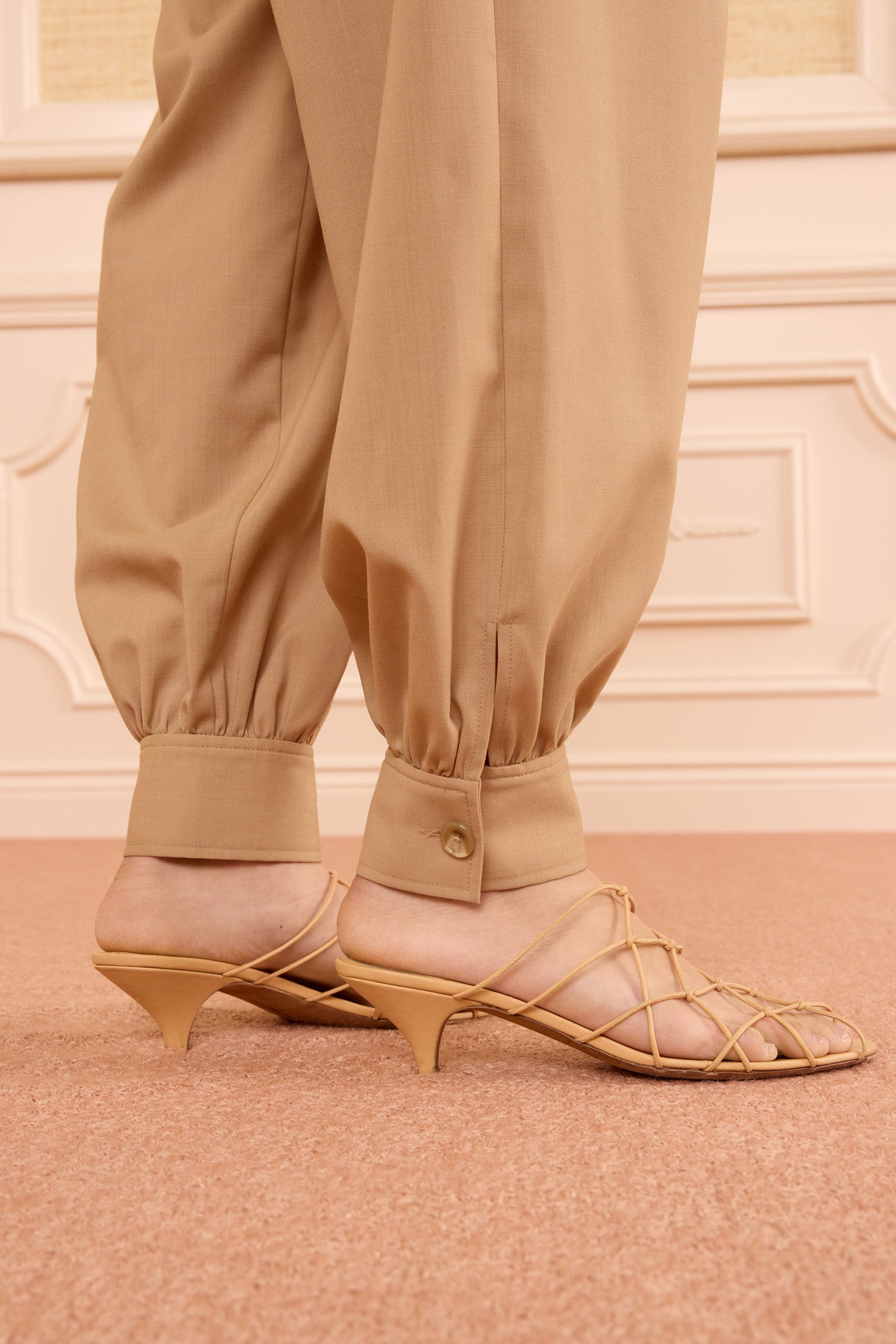 Luella Pleated Wool Pant - Dunewood