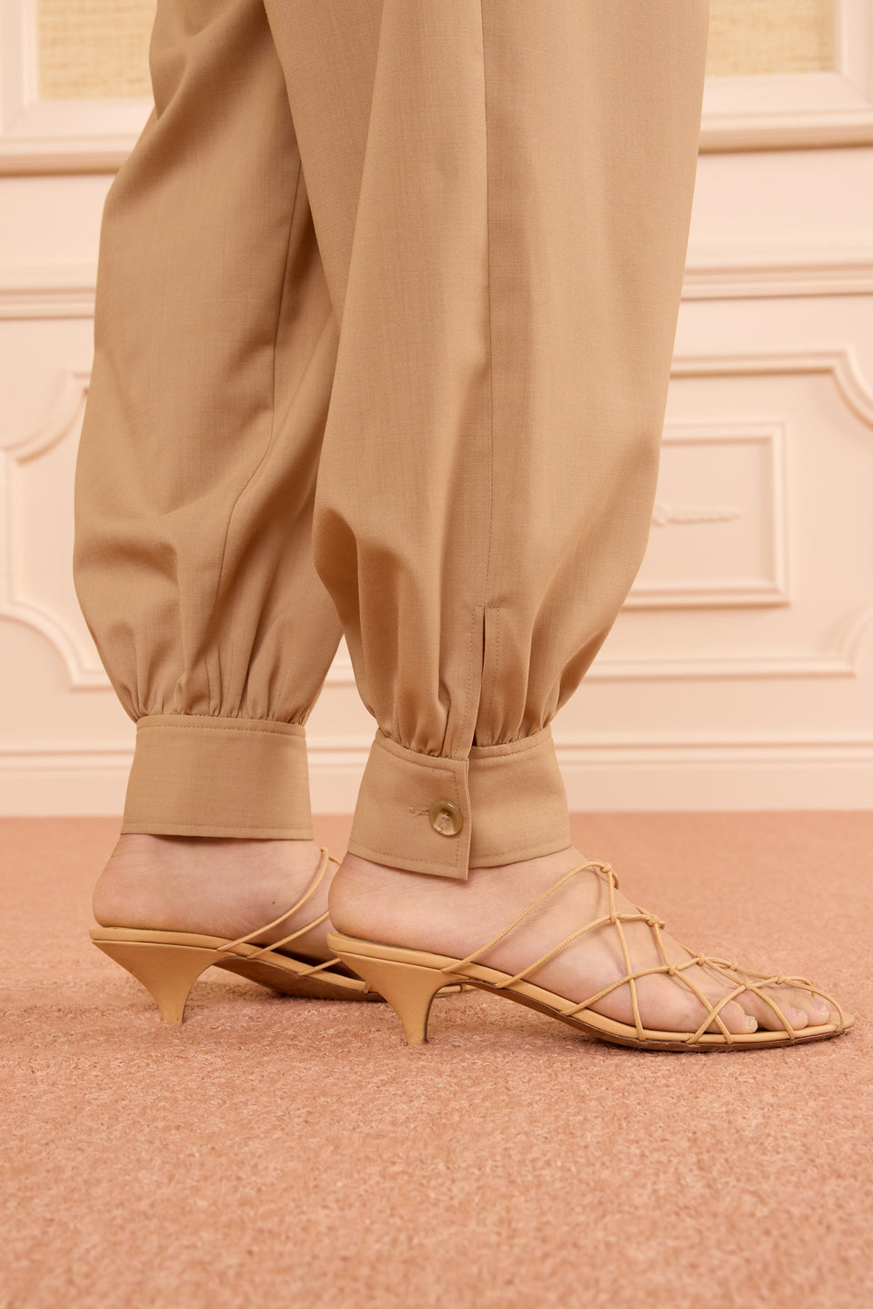 Luella Pleated Wool Pant - Dunewood