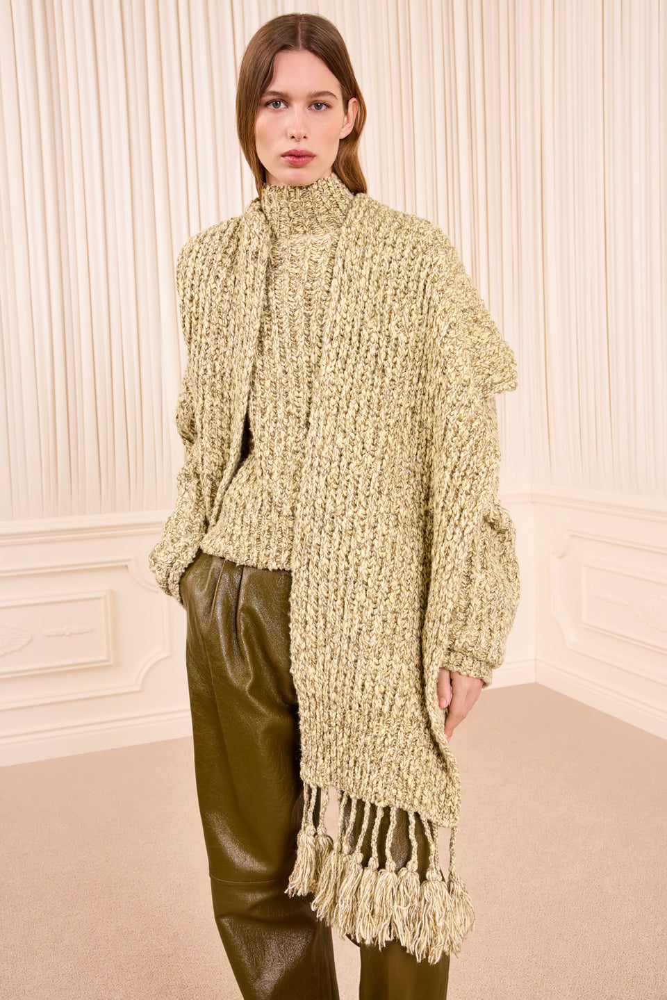 Maeve Knit Scarf - Alabaster