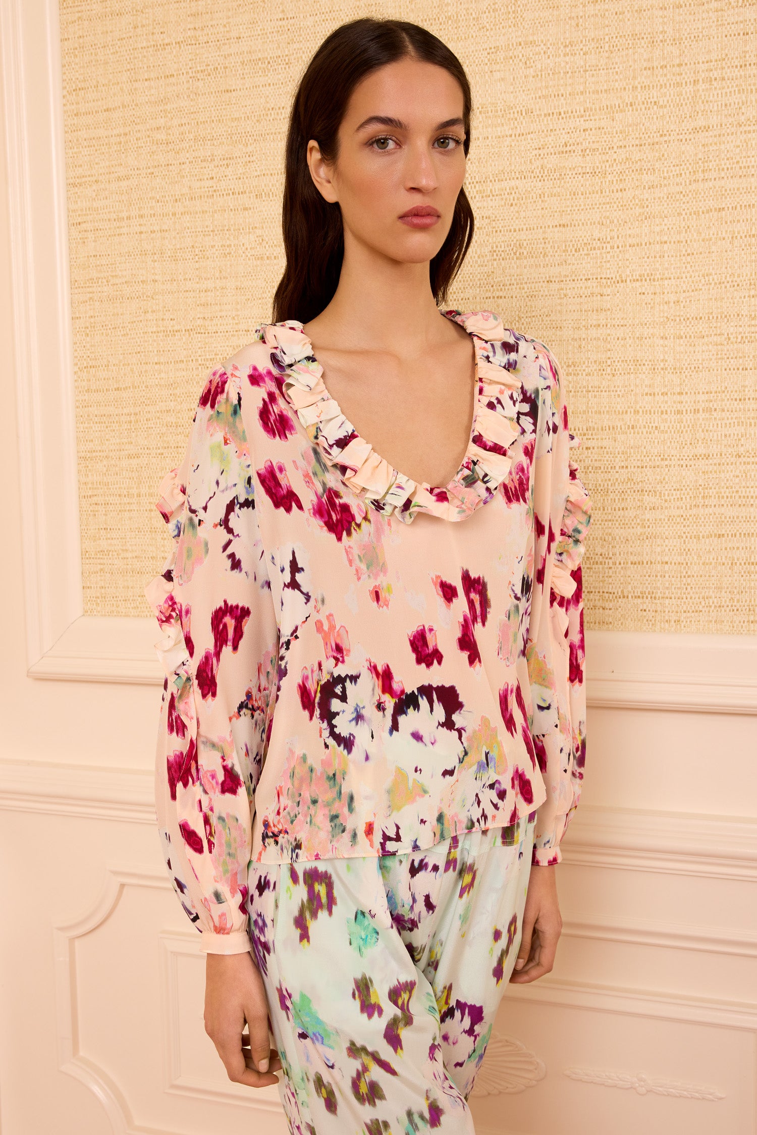 Marguerite Silk Blouse - Summer Garden