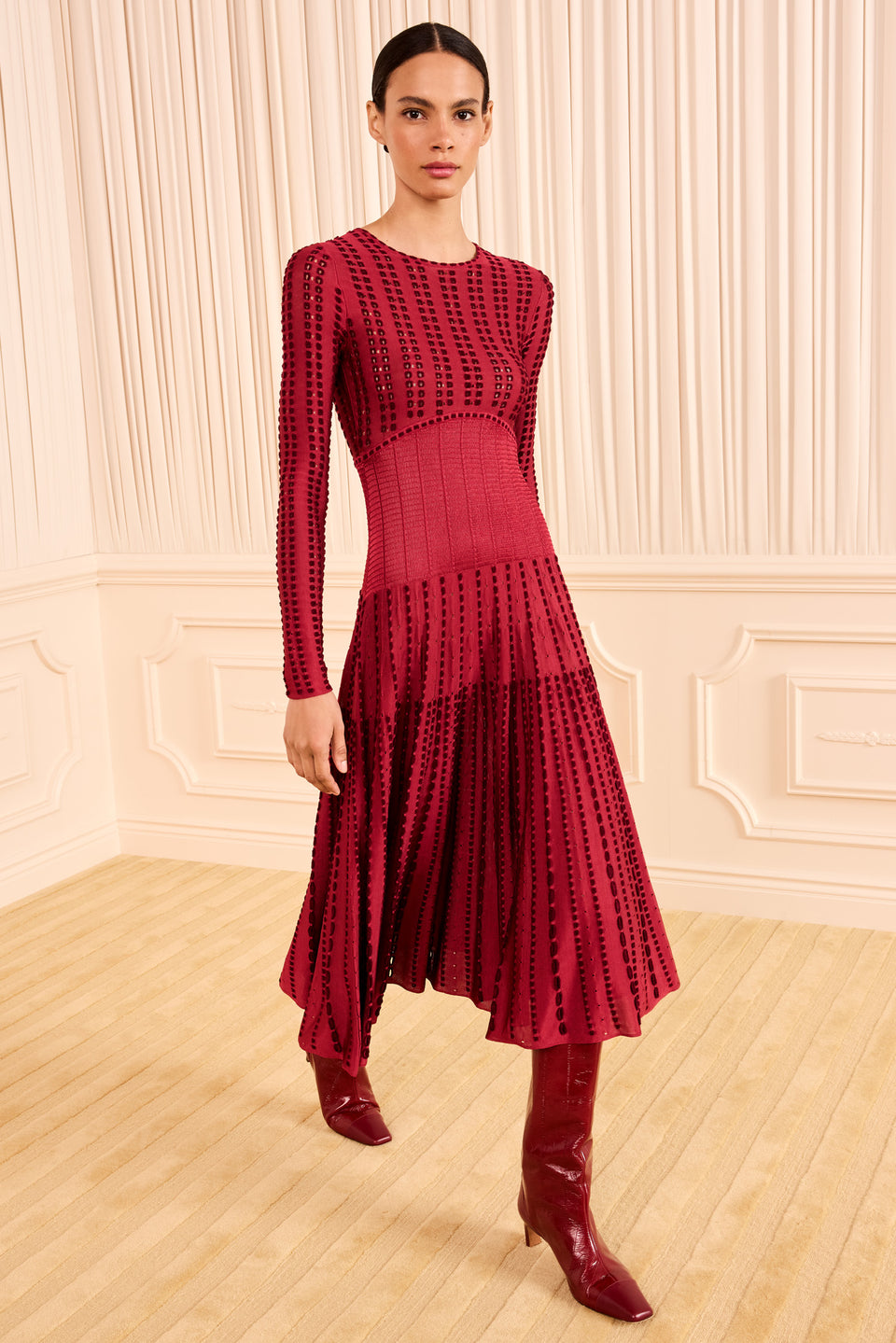 Maribel Knit Dress - Garnet