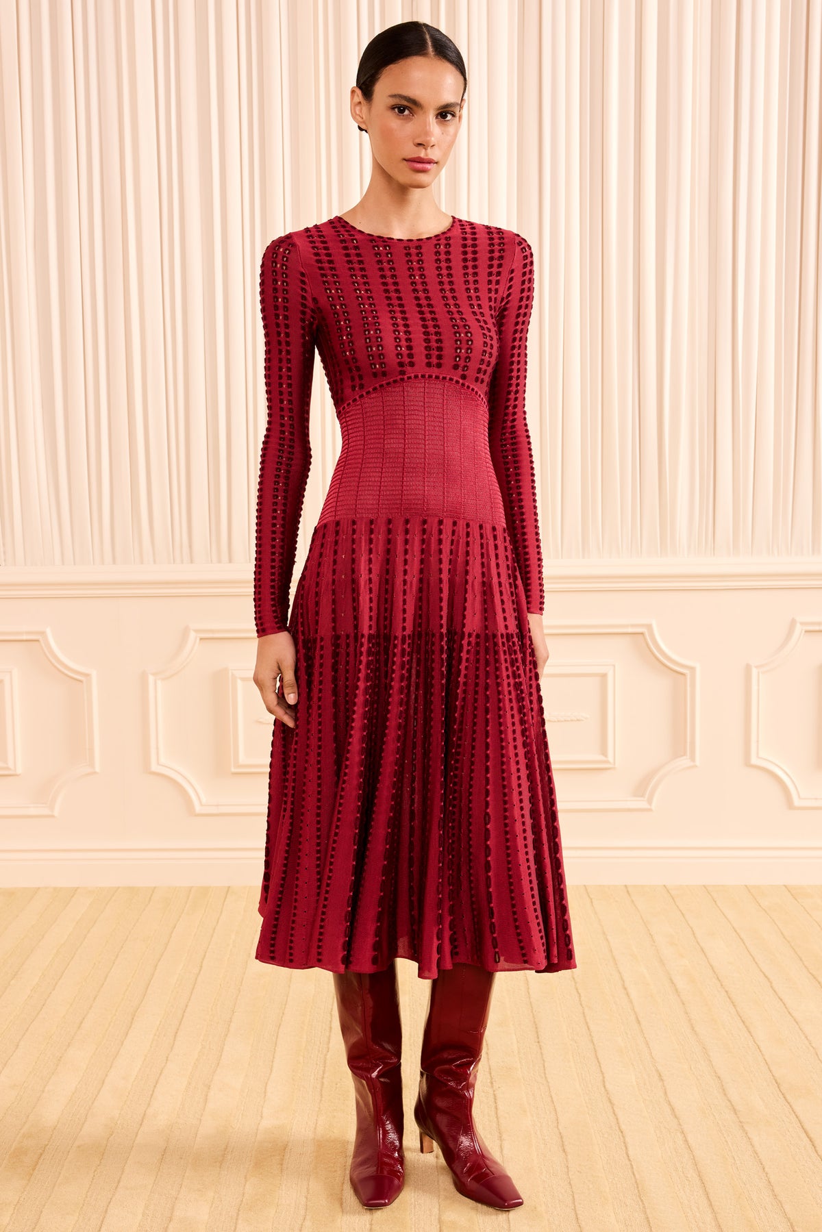 Maribel Knit Dress - Garnet