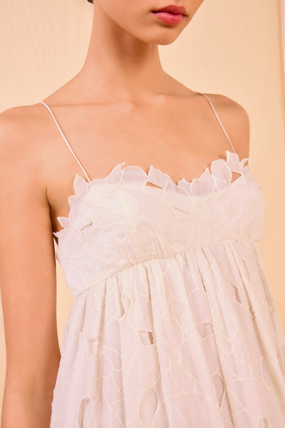 Marina Empire Cami Midi Dress - Chalk