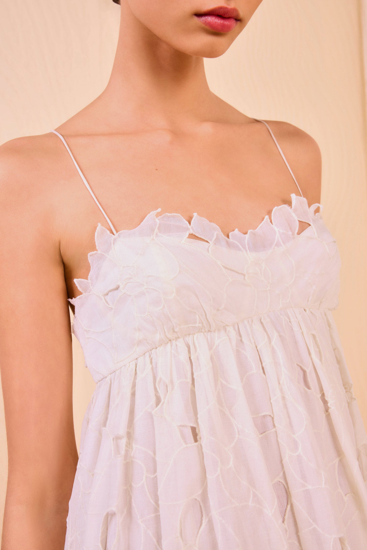 Marina Empire Cami Midi Dress - Chalk