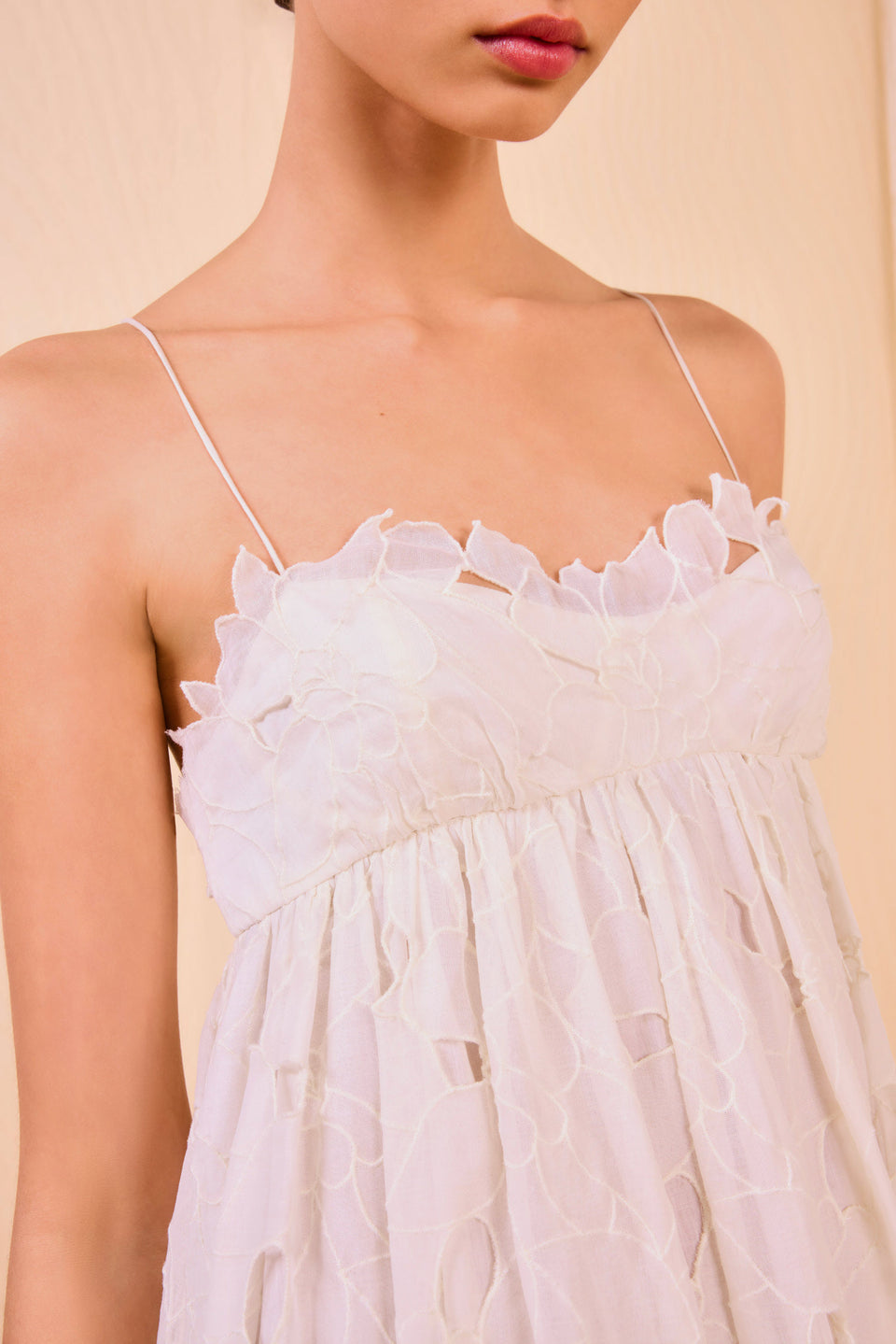 Marina Empire Cami Midi Dress - Chalk