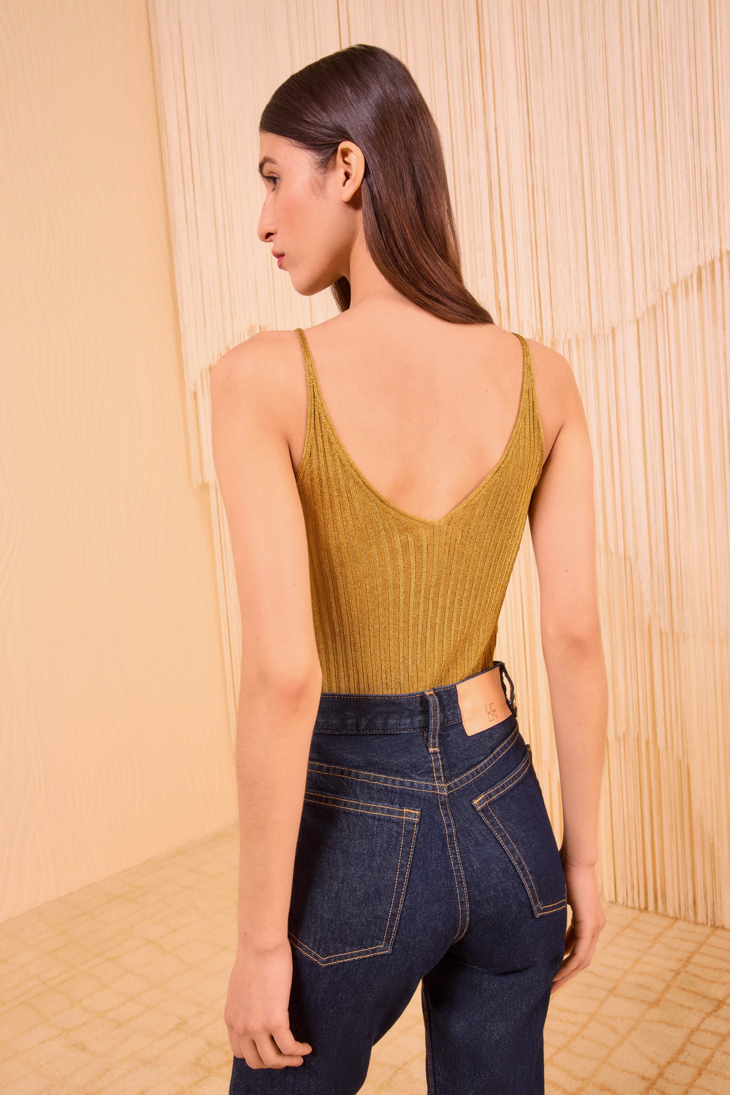【25SS新品】Hiand frill cup in ribbed knit Melina Ruffle Knitted Dress-Paradise Green | Boden USA