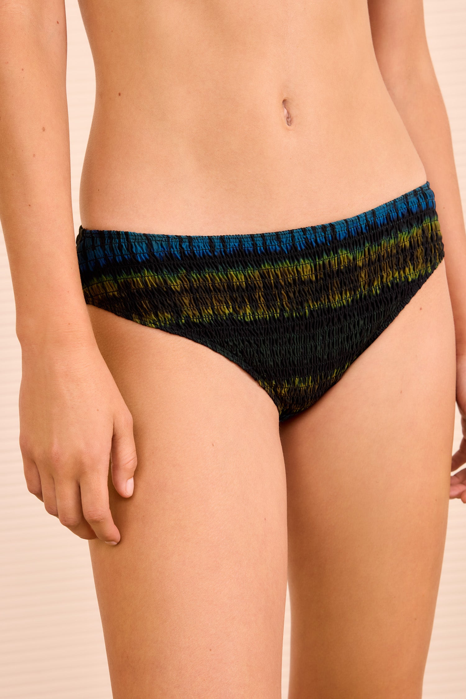 Marseille Smocked Bikini Bottom - Lagoon