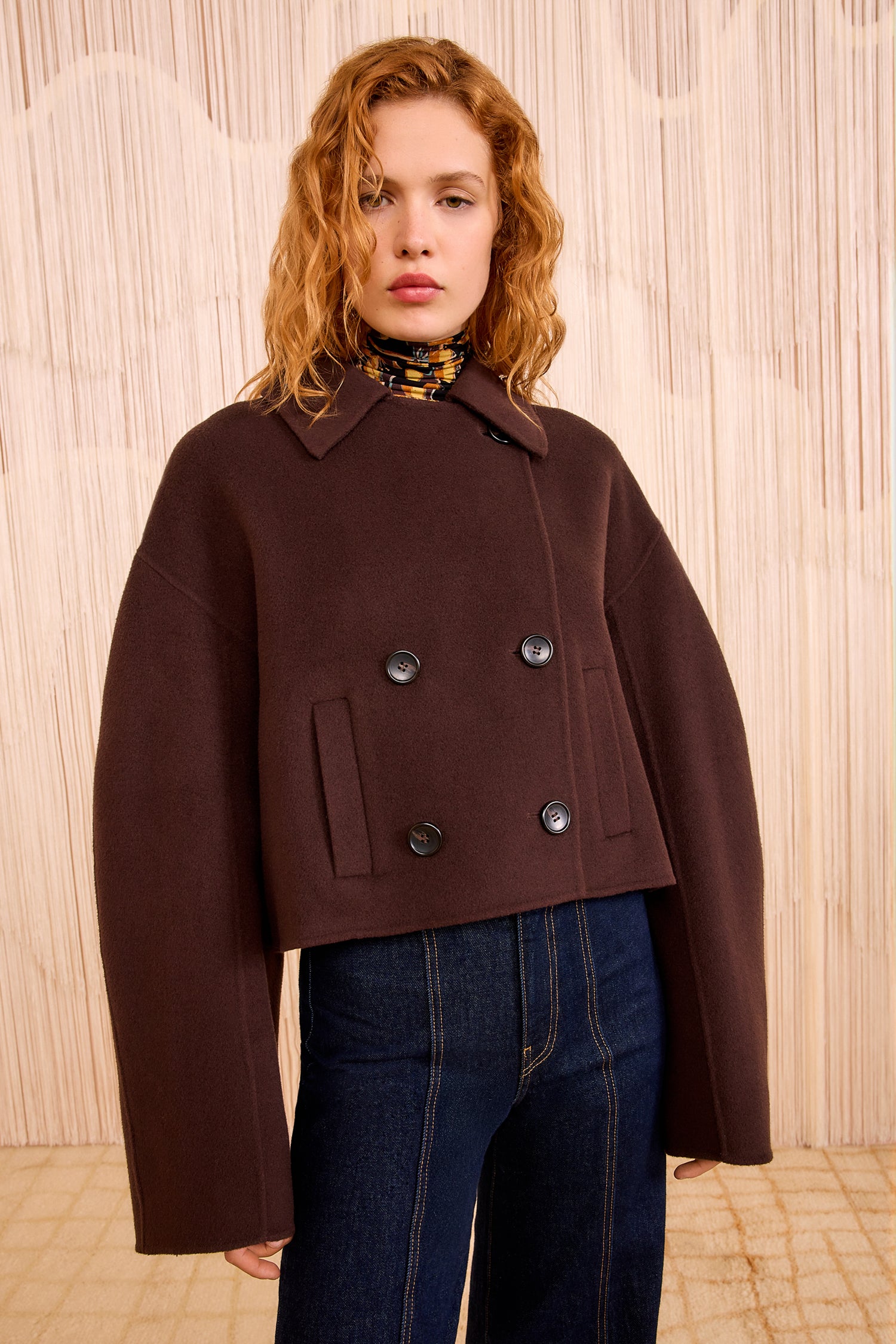 Marta Double Faced Wool Cropped Coat - Sable - Ulla Johnson
