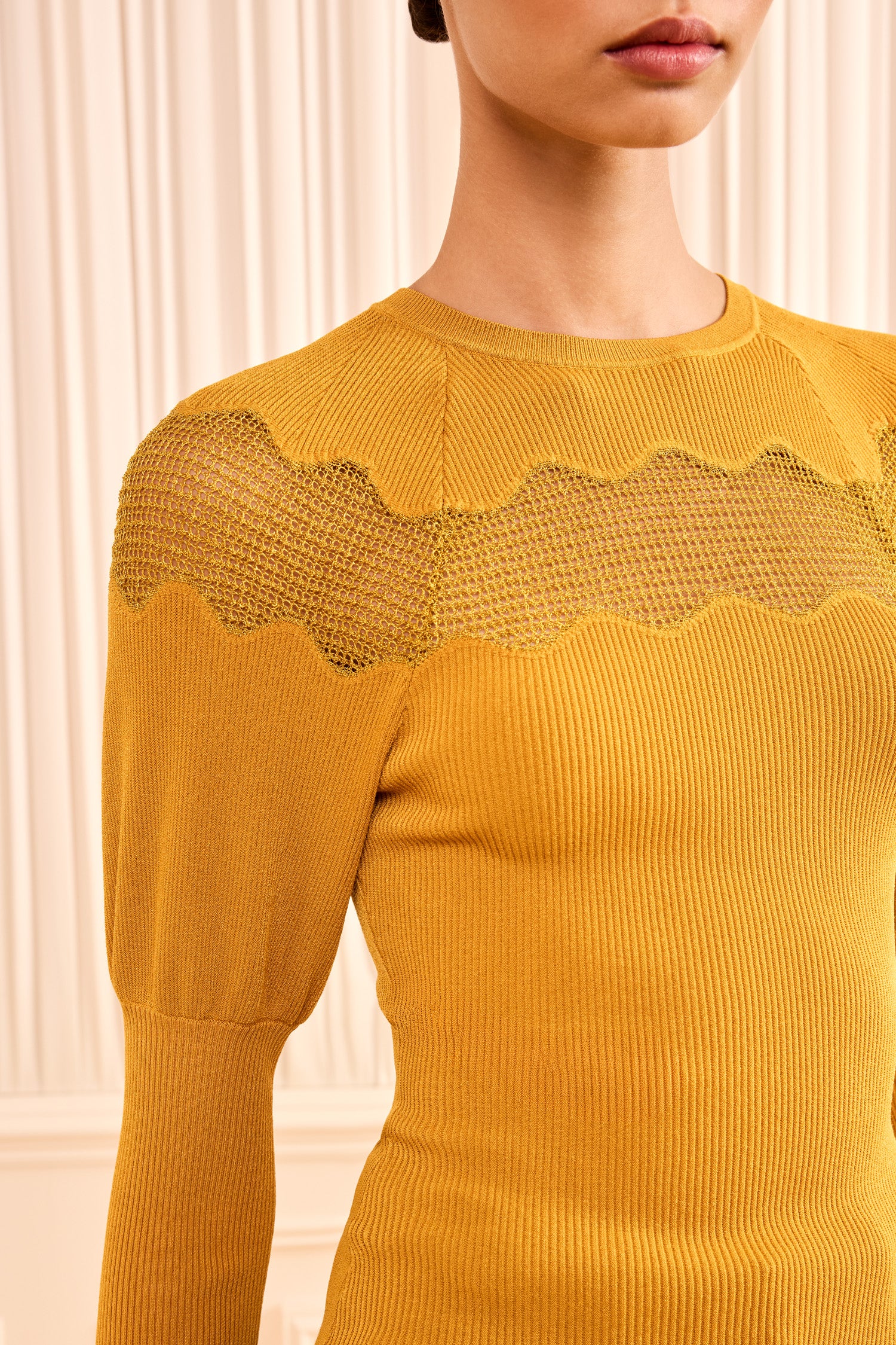 Ulla Johnson Mathilde Ls Knit Pullover - Topaz/gold