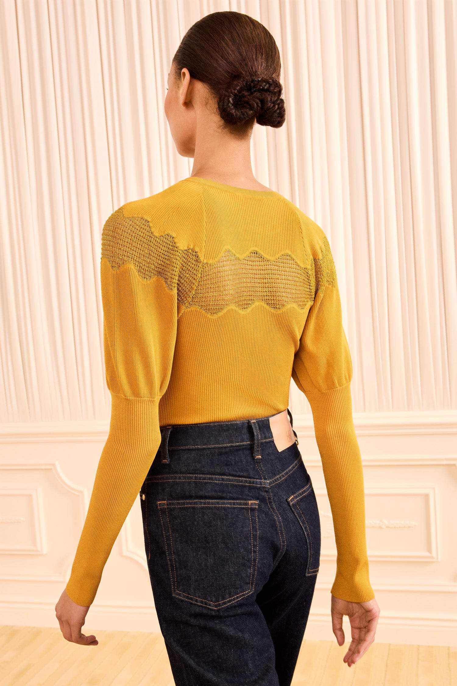 Ulla Johnson Mathilde Ls Knit Pullover - Topaz/gold