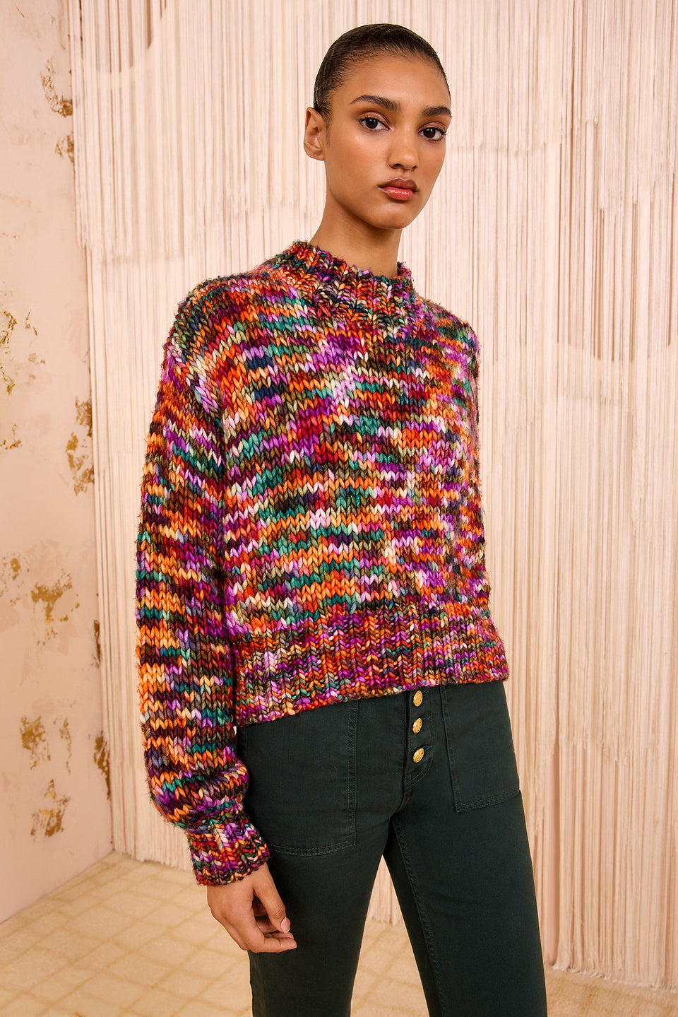 Maude Multicolor Knit Pullover - Quartz
