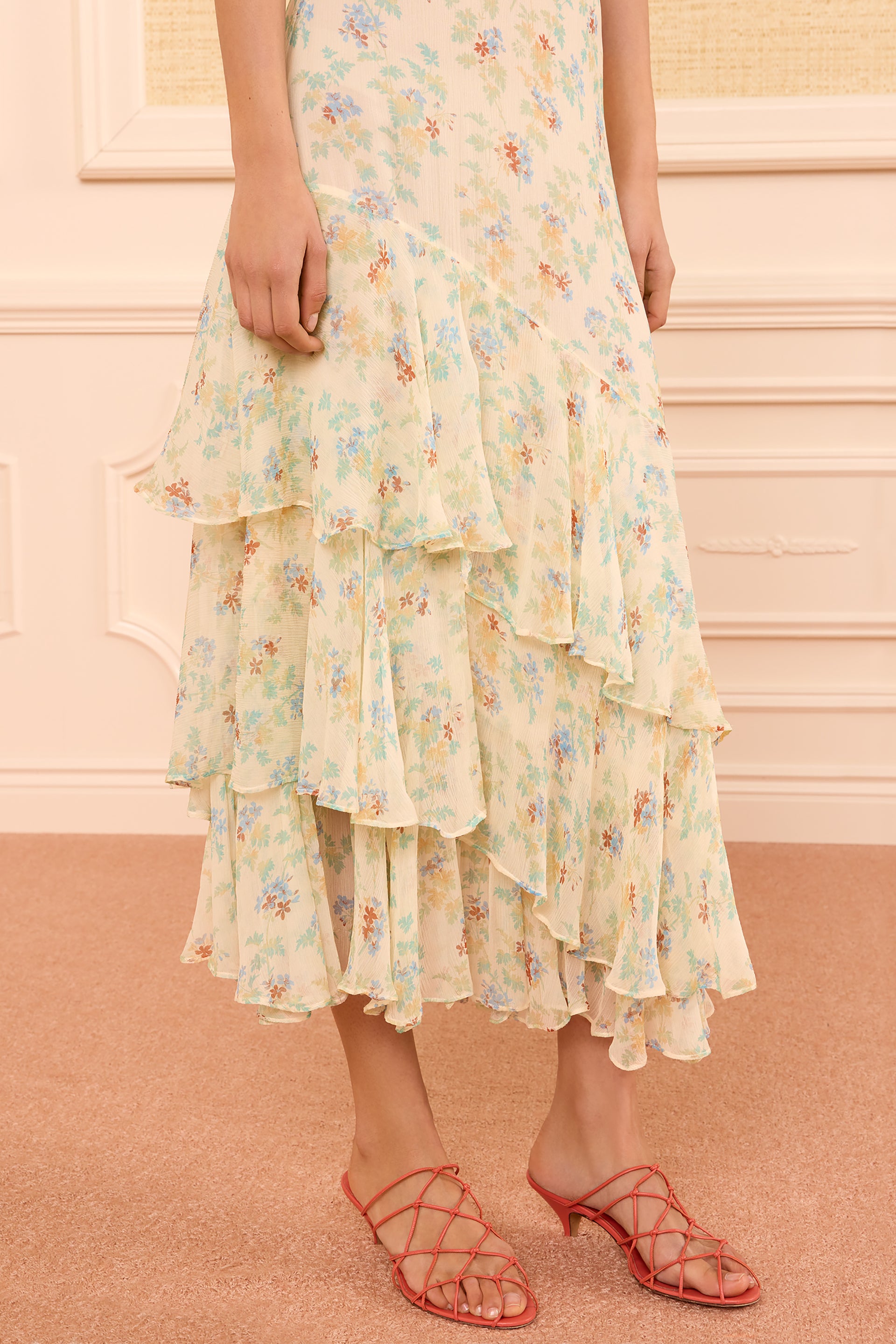 Ulla Johnson Meadow Silk Midi Skirt - Moon Petal