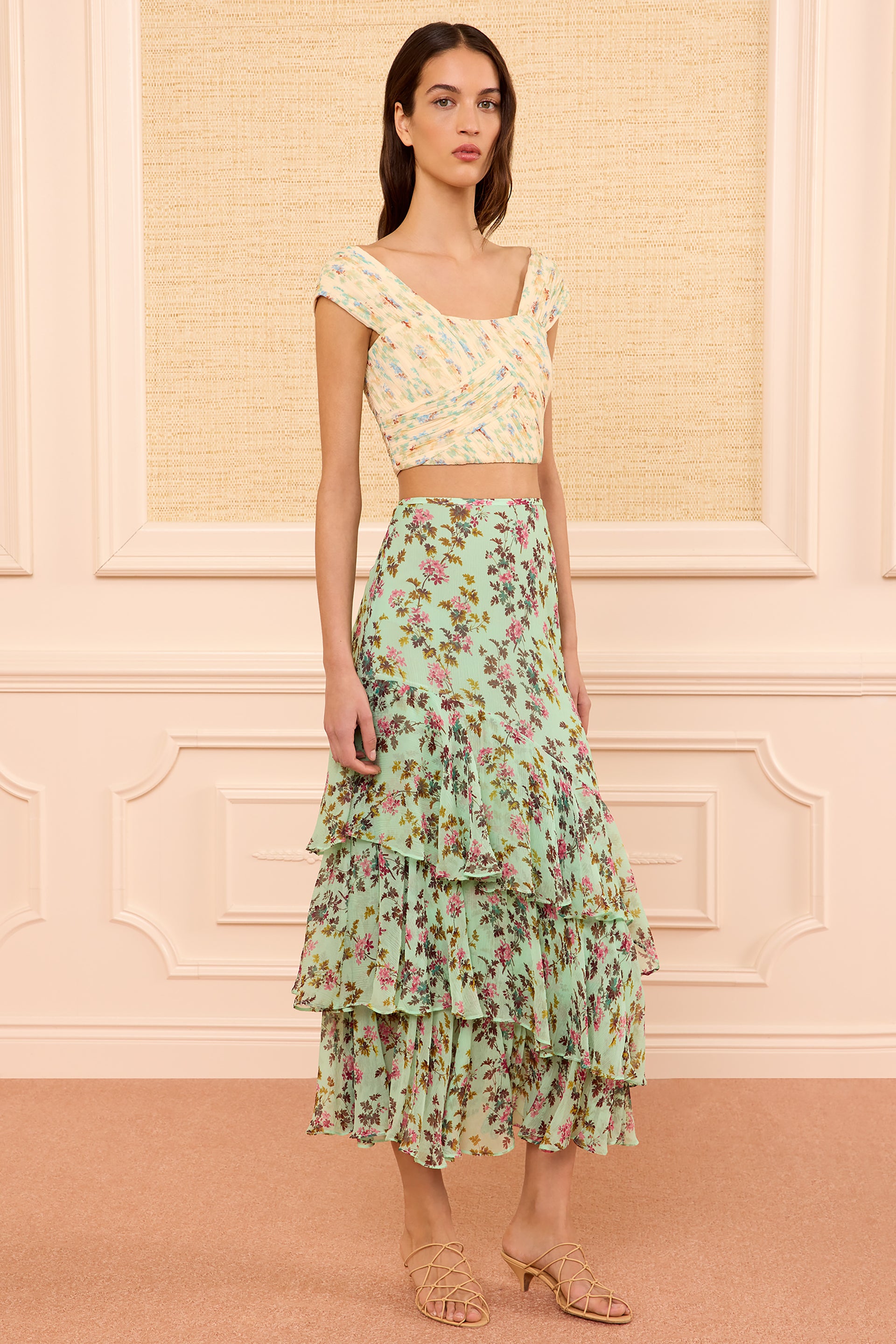 Ulla Johnson Meadow Silk Midi Skirt - Opaline