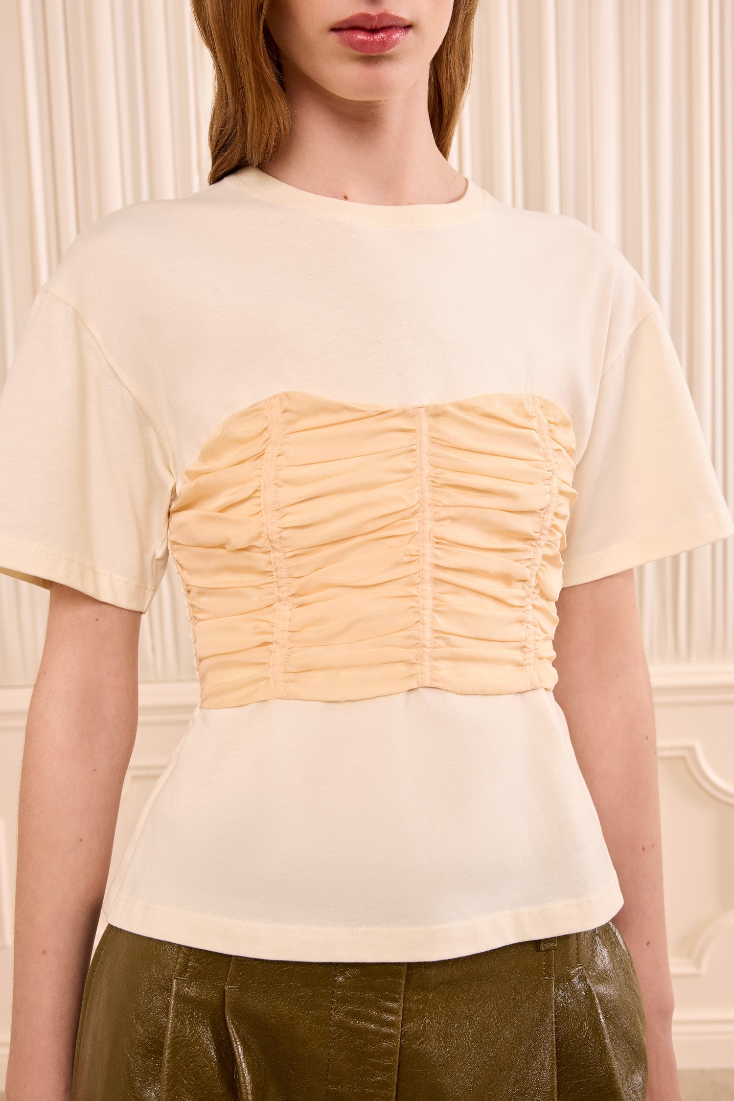 Ulla Johnson Mila Short Sleeve Cotton Top - Pearl
