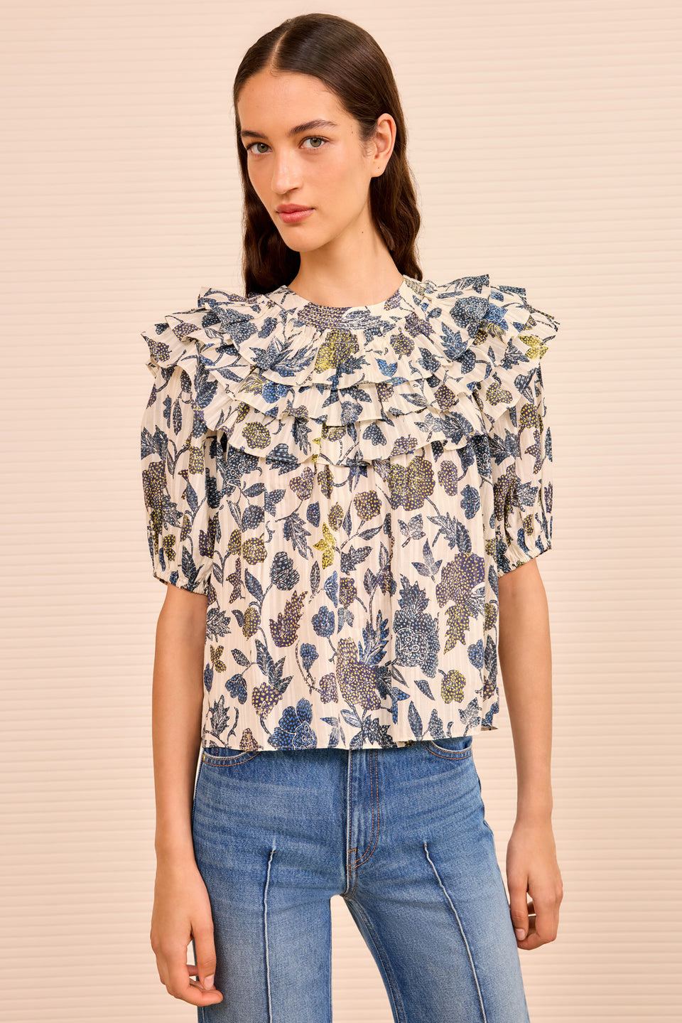 Mira Puff Sleeve Top - Porcelain