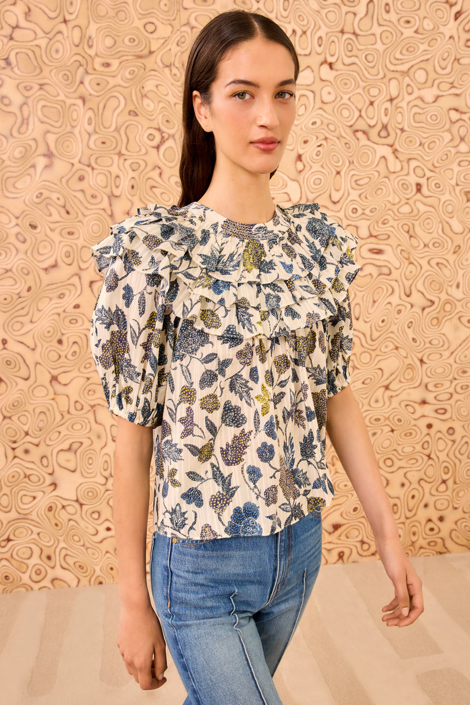 Mira Puff Sleeve Top - Porcelain