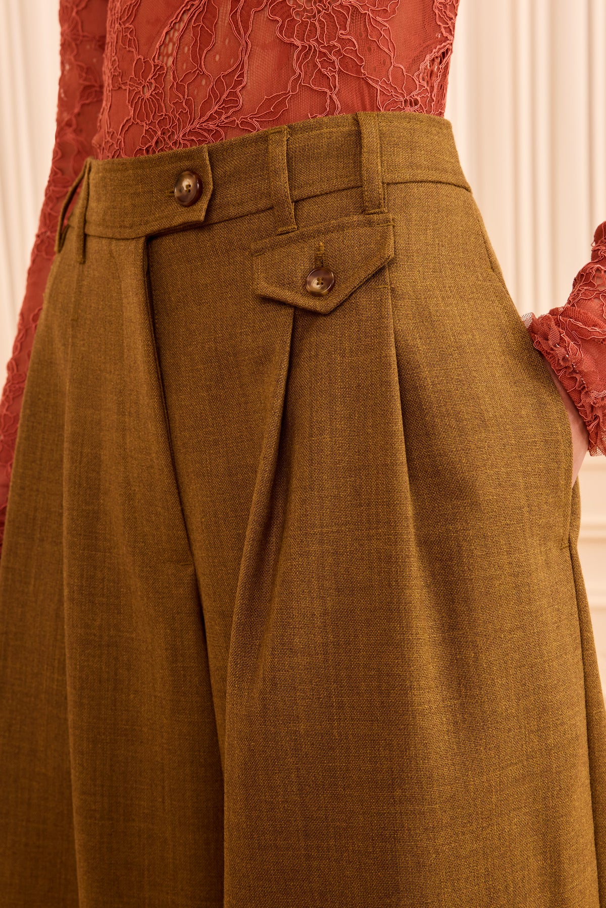 ⁣⁢Weite Hose Motherwell - Ochre Melange⁤⁣