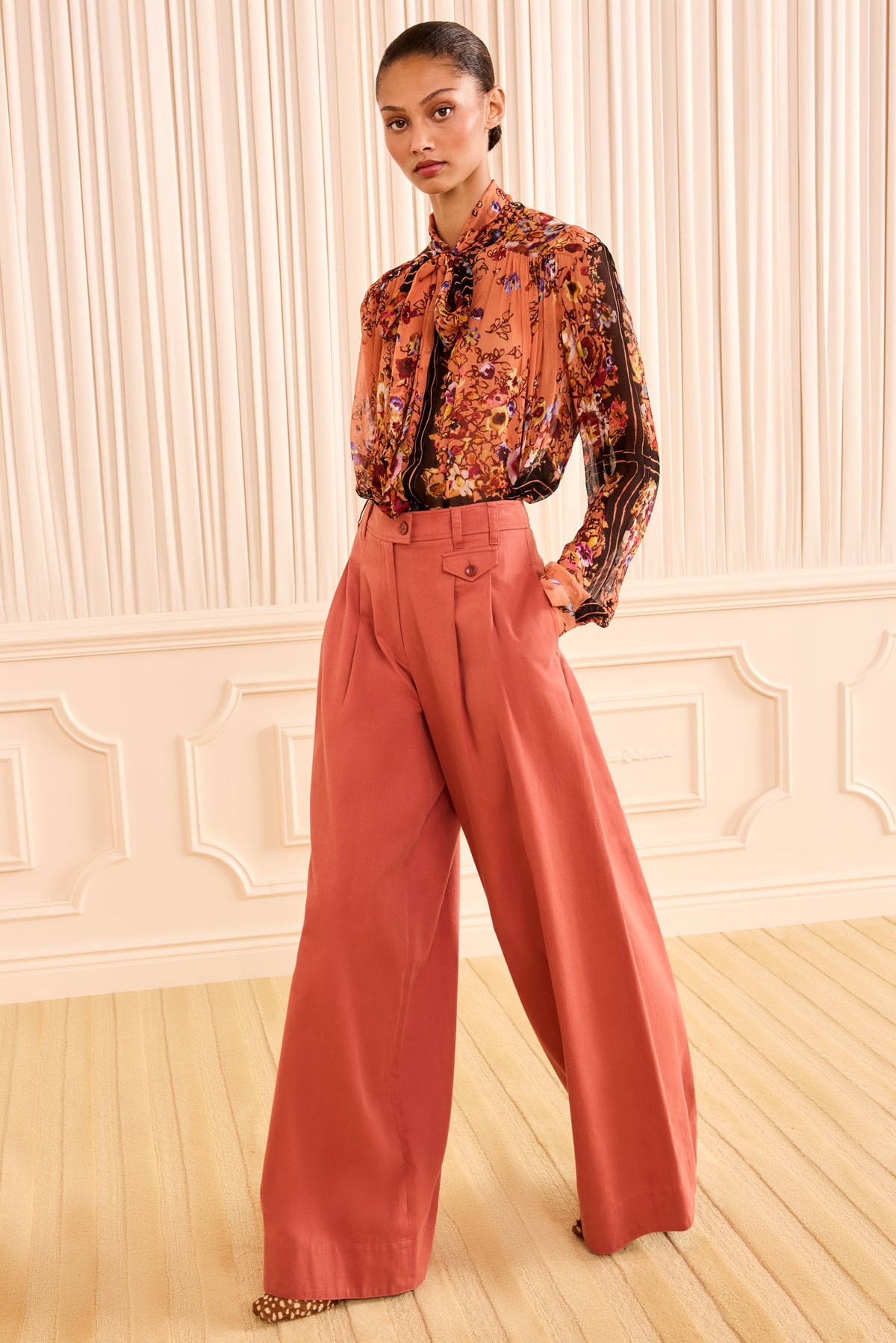 Motherwell Wide Leg Trouser - Bronze