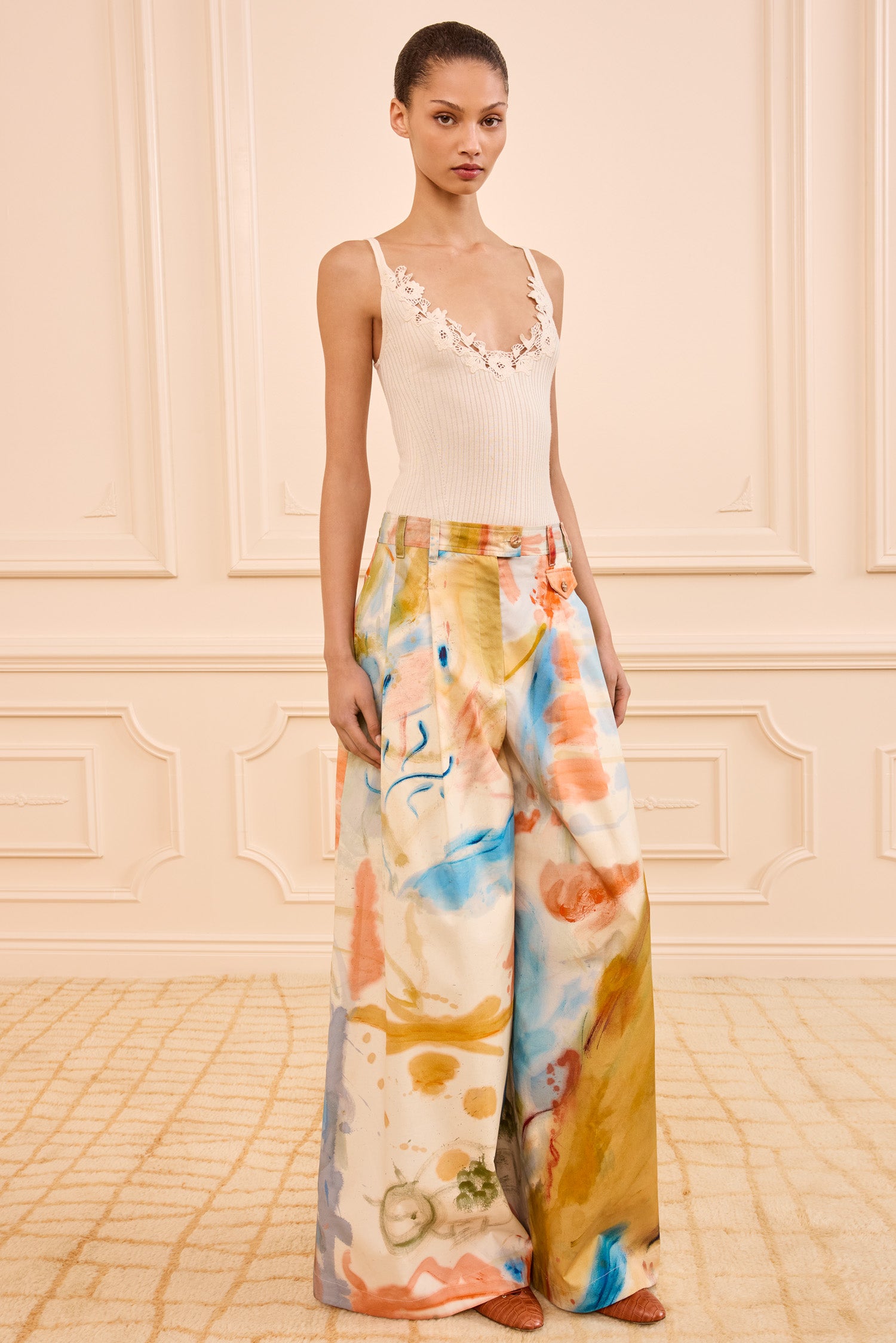 Motherwell Wide Leg Trouser - Western Dream - Ulla Johnson